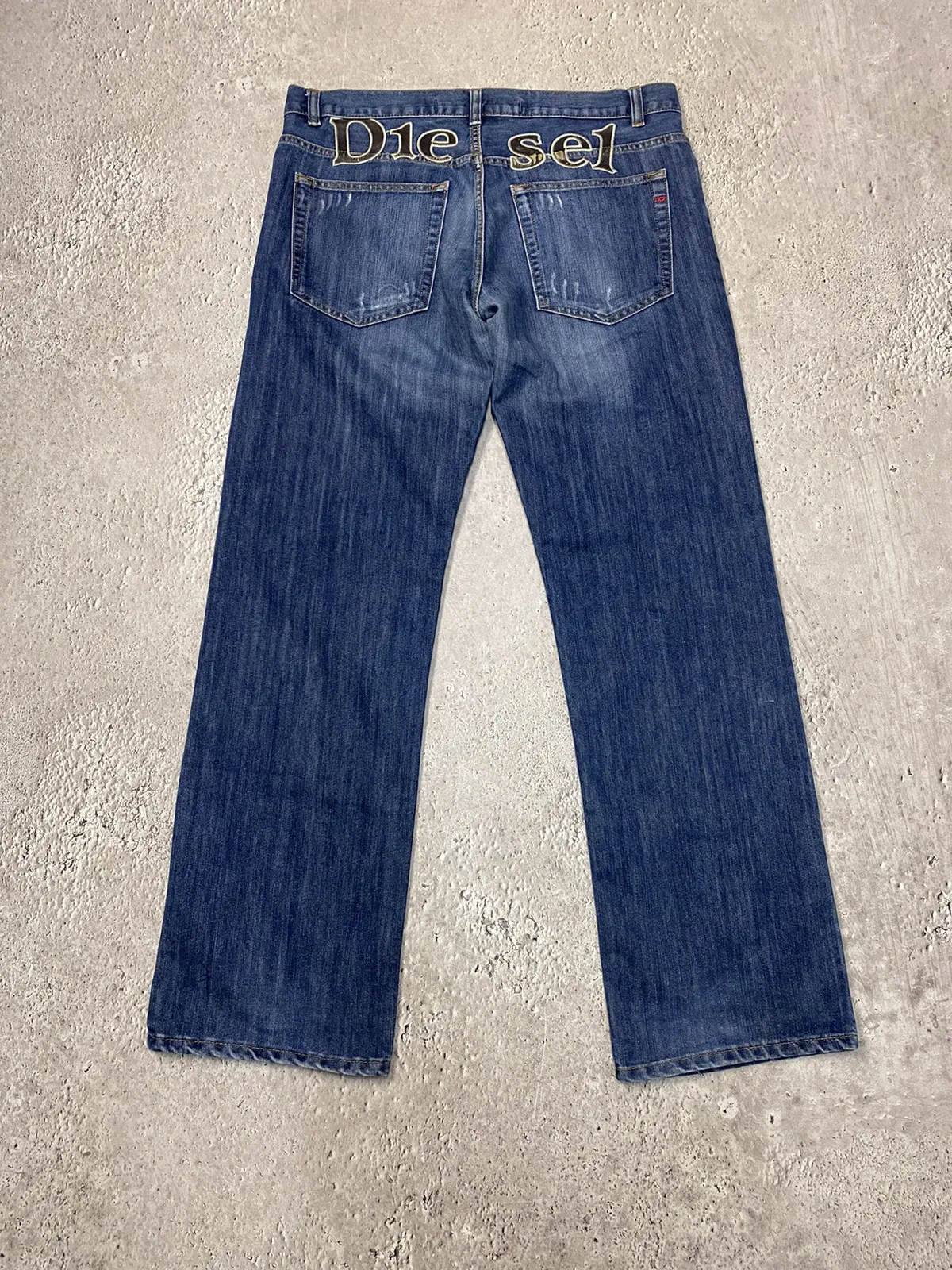 Rare🔥🔥vintage Y2K Diesel denim pants logo Japanese