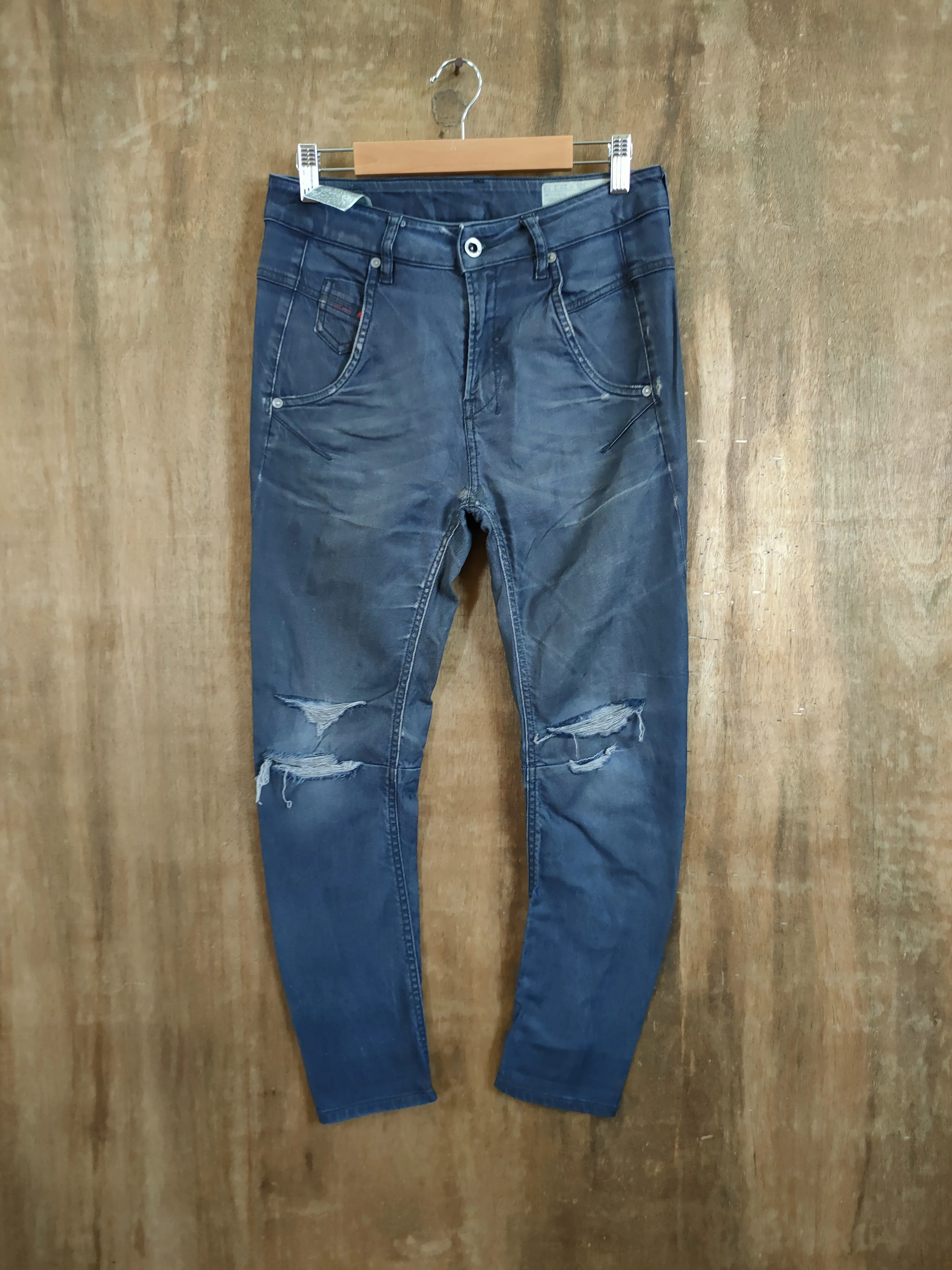 Diesel Fayza black distressed denim pants #46-748