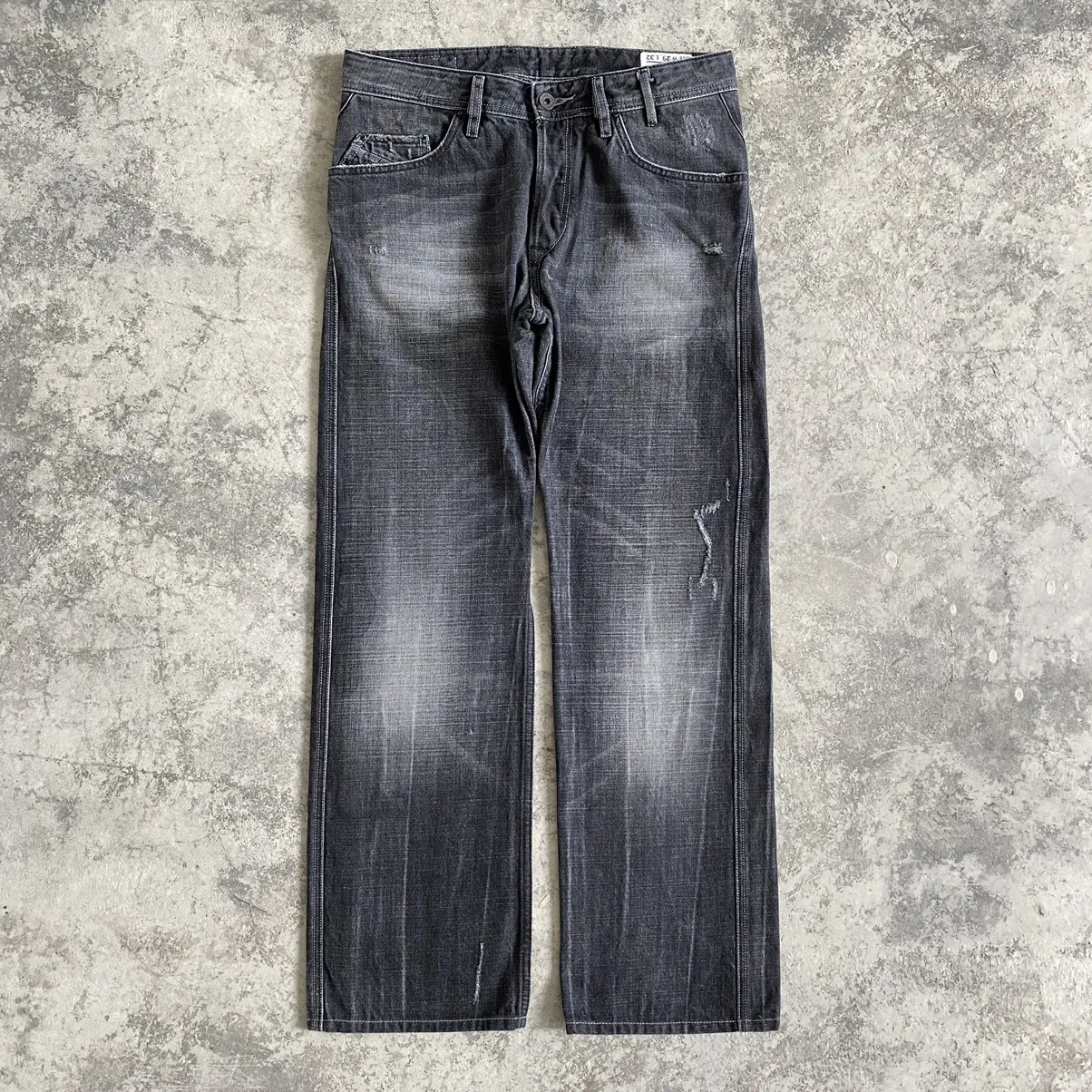 Diesel Bonsky Washed Faded Black Distressed Denim
