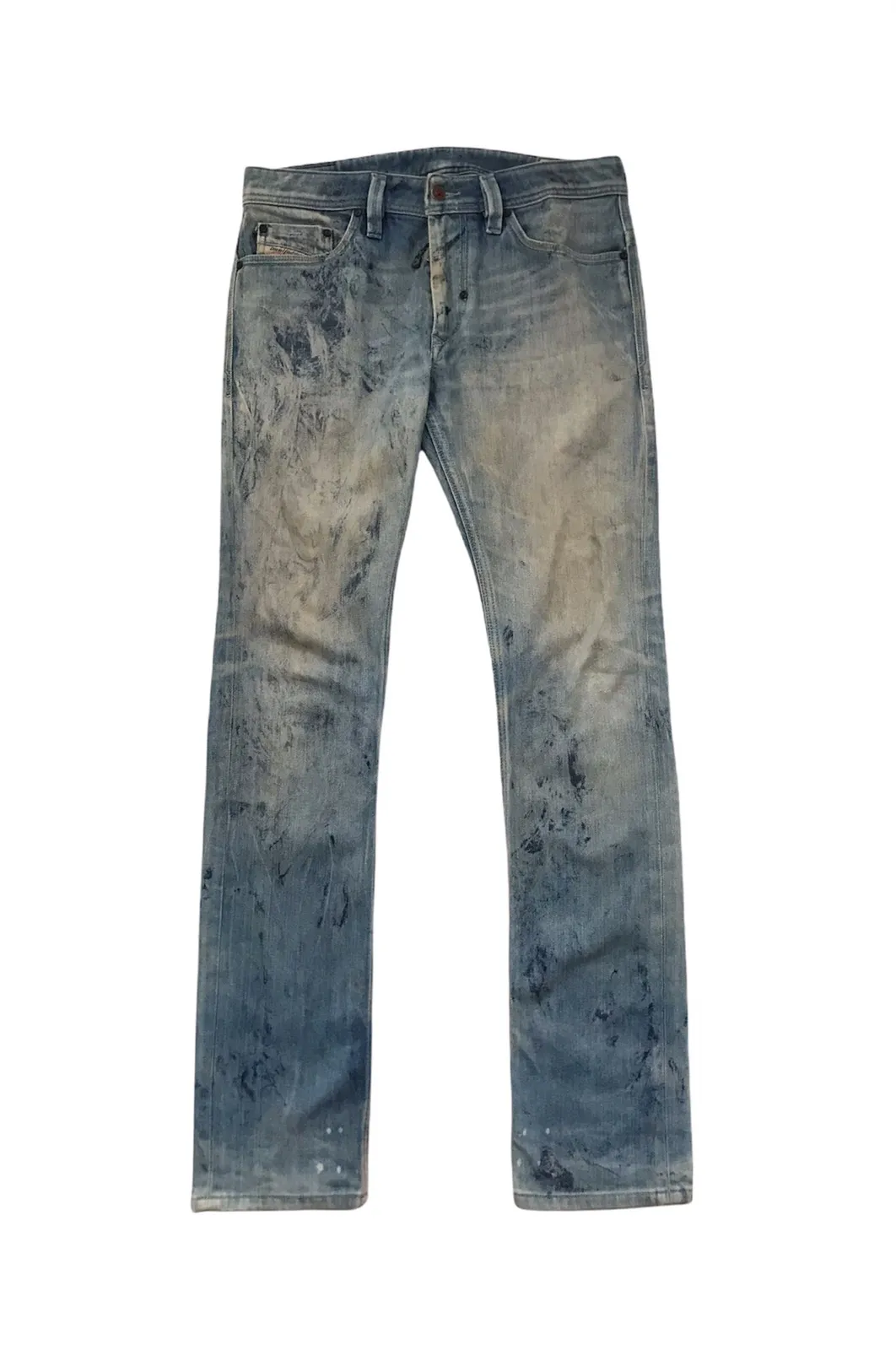 DIESEL THANAZ 0072L SKINNY FIT DISTRESSED JEANS