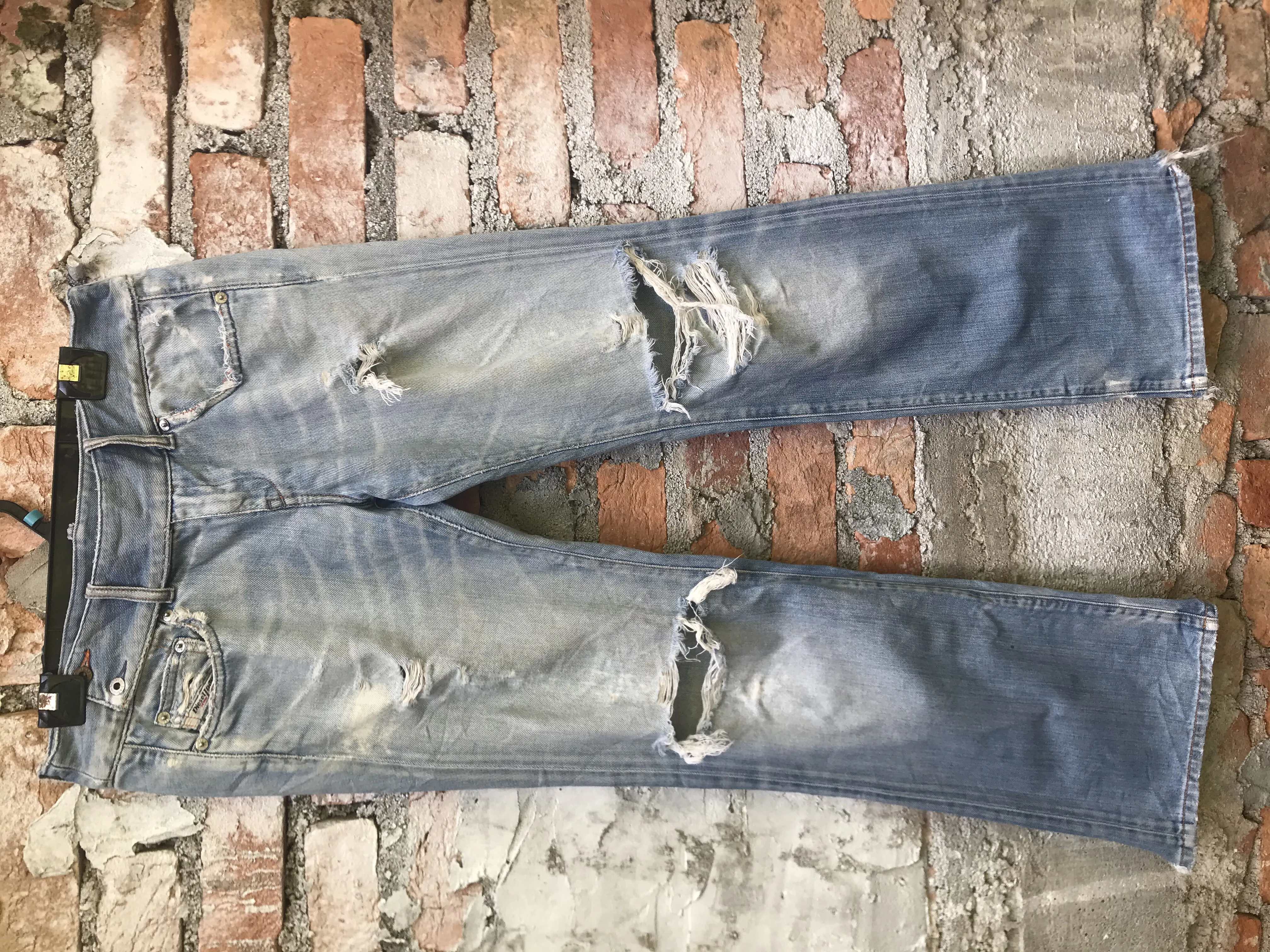 Diesel Distressed Flare Bootcut Denim Pants
