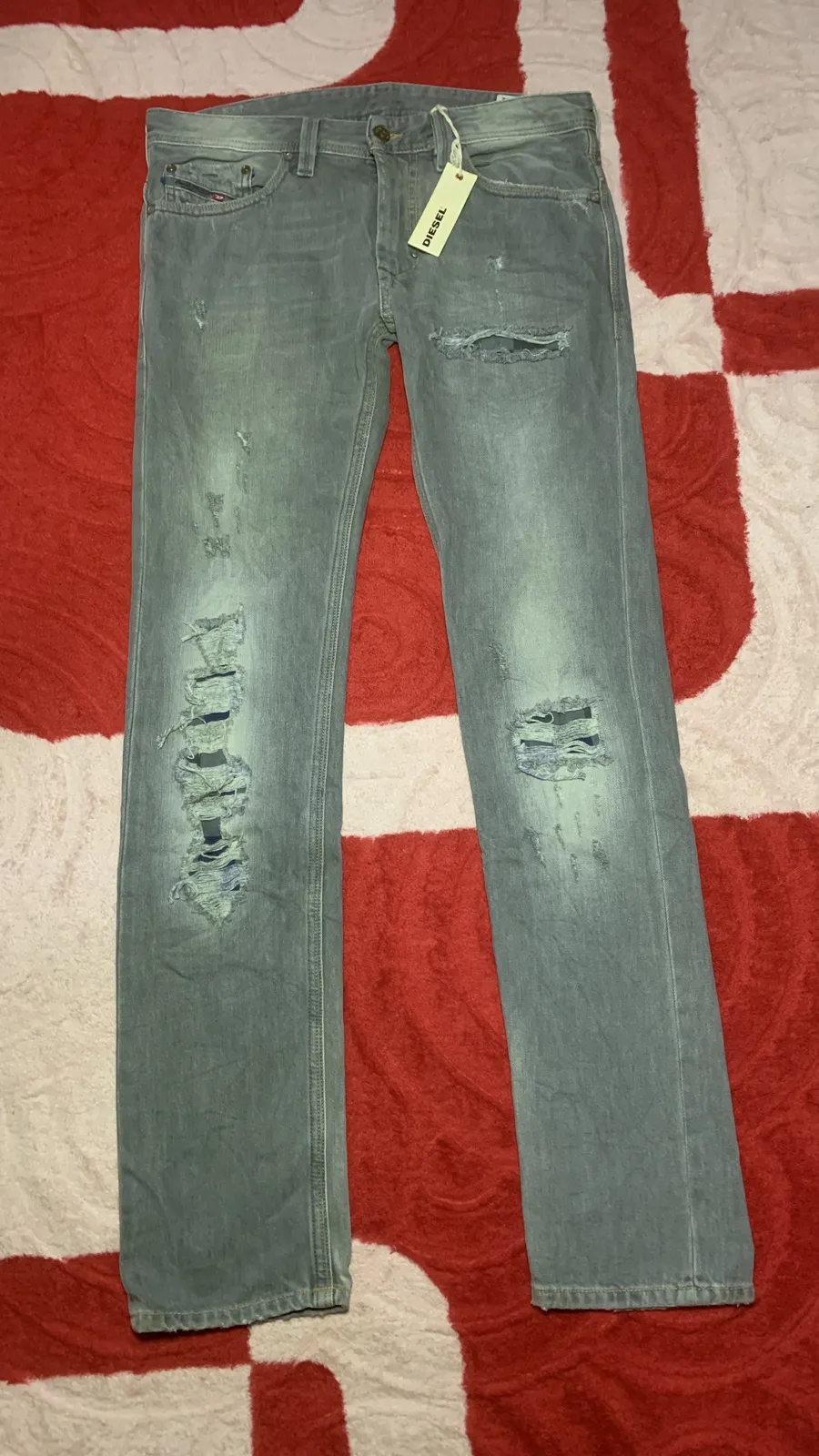 Diesel Thanaz Jeans Denim Ripped Pants