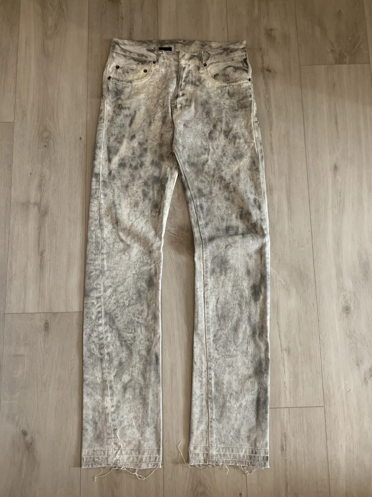 SS06 Grey Marble Acid Wash Denim Jeans