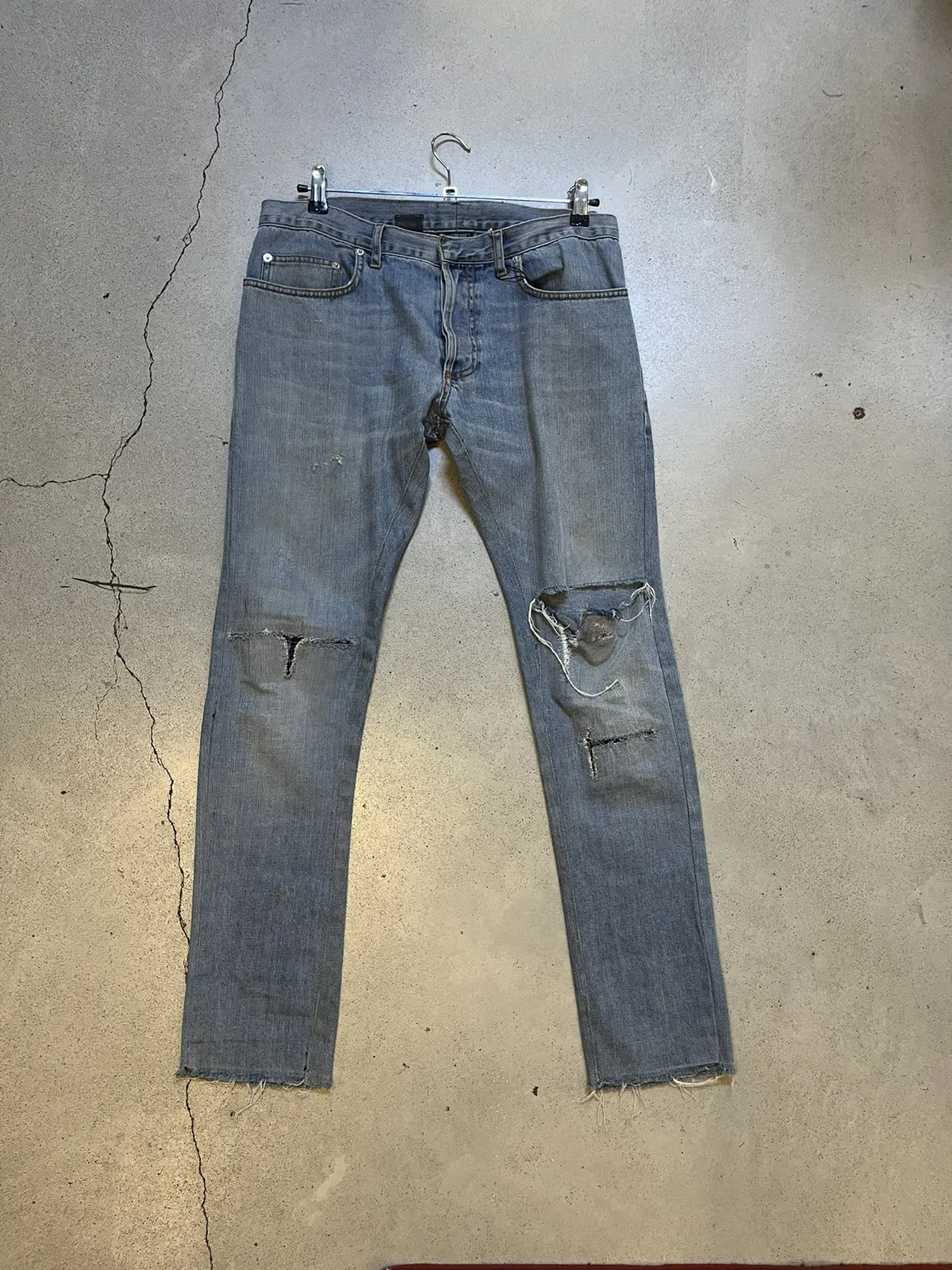 Dior light blue jeans by hedi slimane