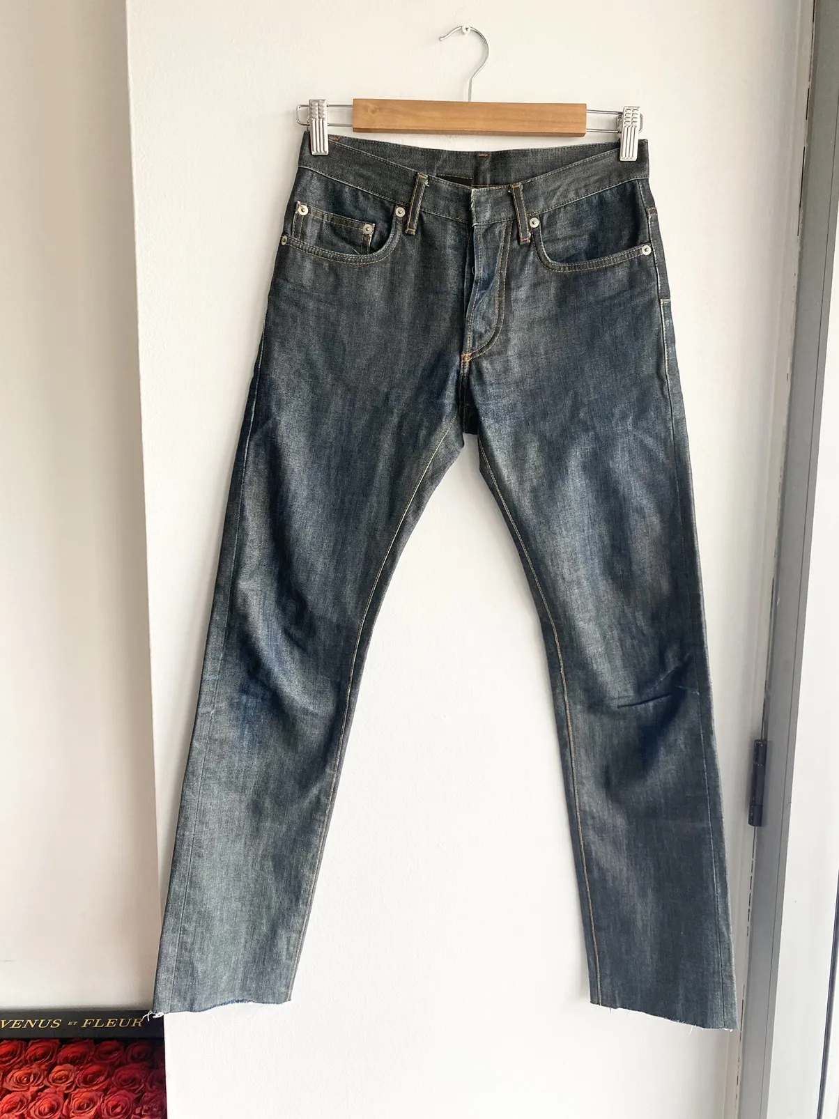 Dior Homme 07 WAX Coated MIJ Blue Jeans Waxed