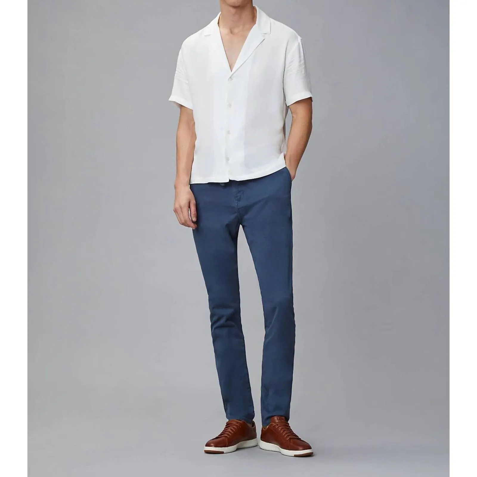 Jay Track Chino Pant In Stone Blue