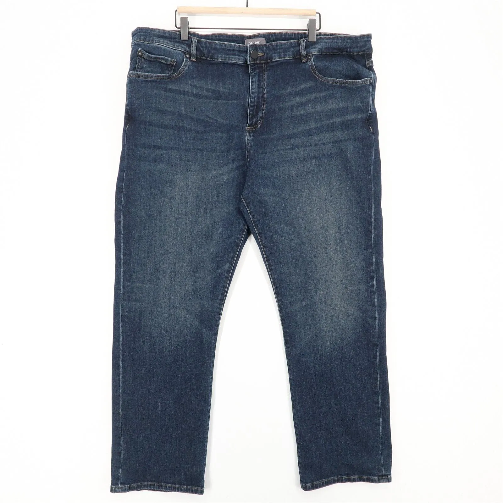 DL1961 Avery Modern Straight Jeans Mens 44x30 Blue Stretch Denim Zip Fly