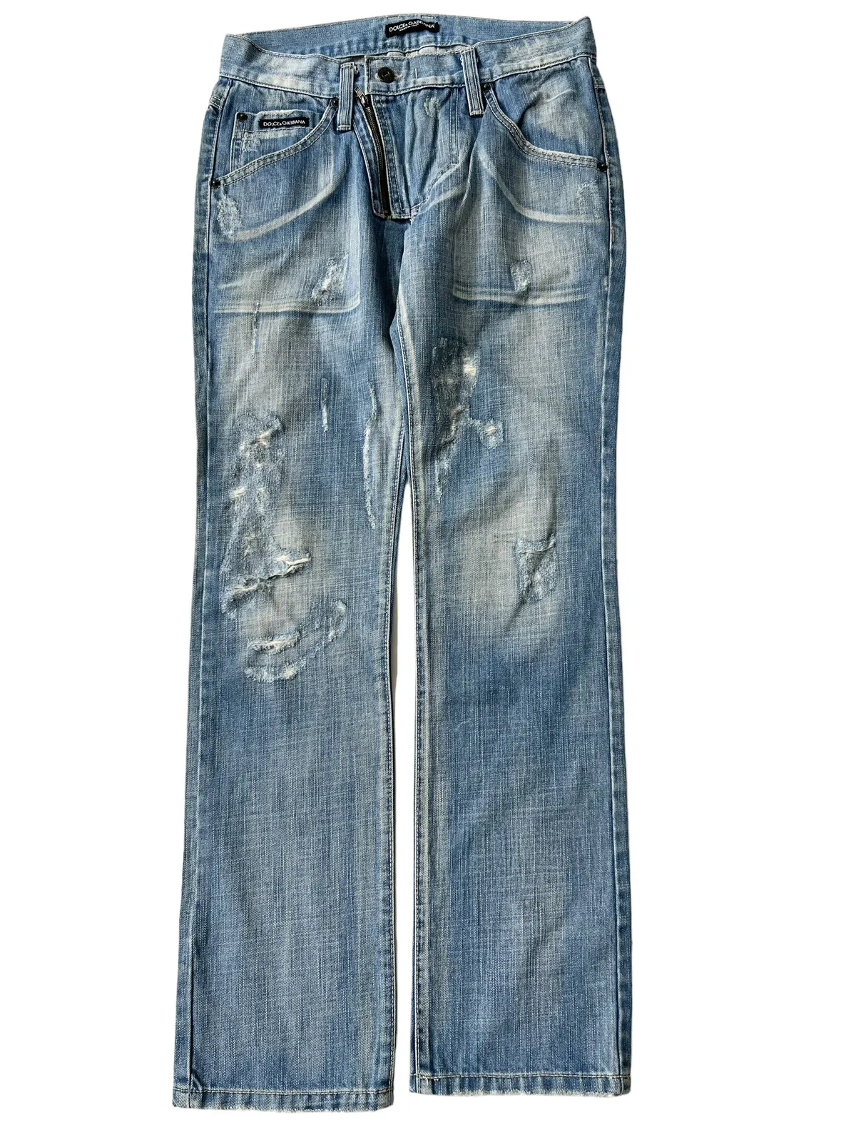 SS06 Dolce & Gabbana Heavy Distressed Denim Damaged Jeans