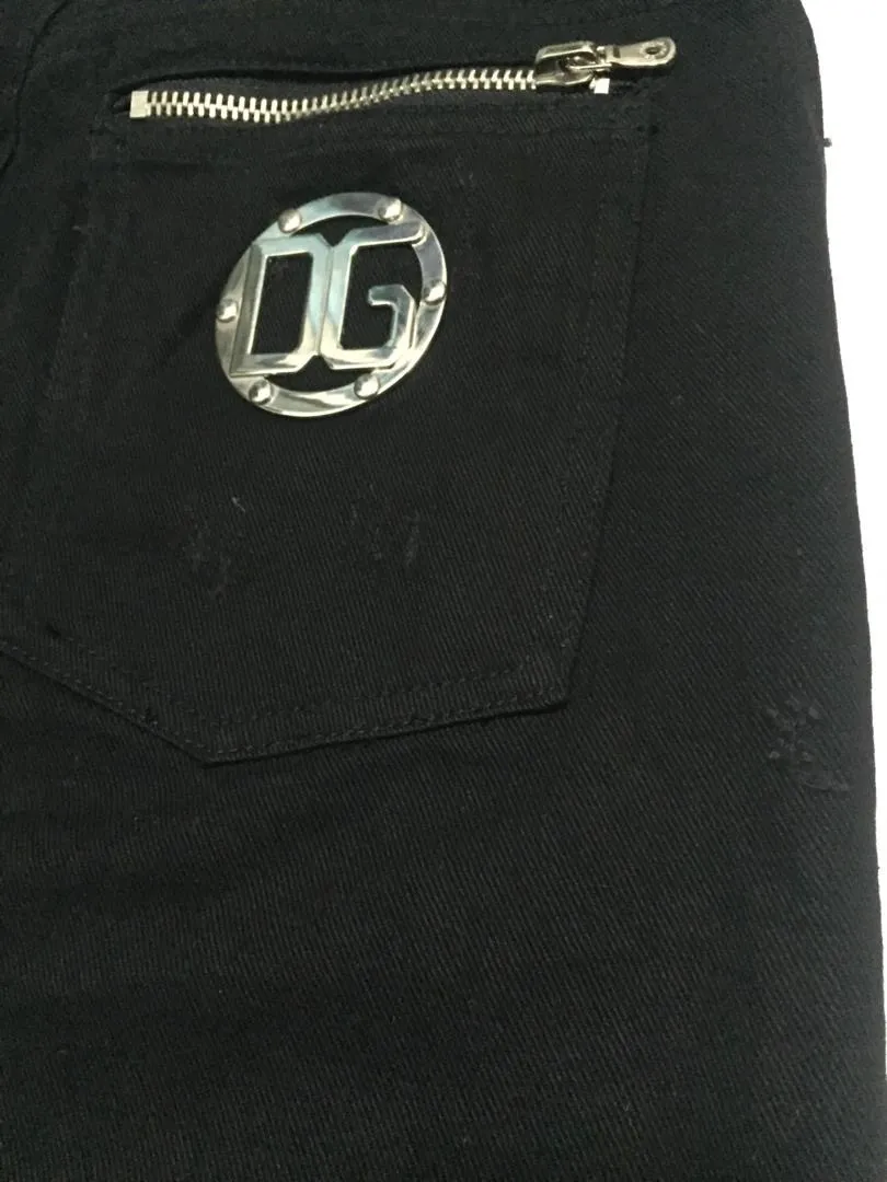 NEED GONE BY TODAY🔥14 Classic D&G Black Destroyed BlackJeans