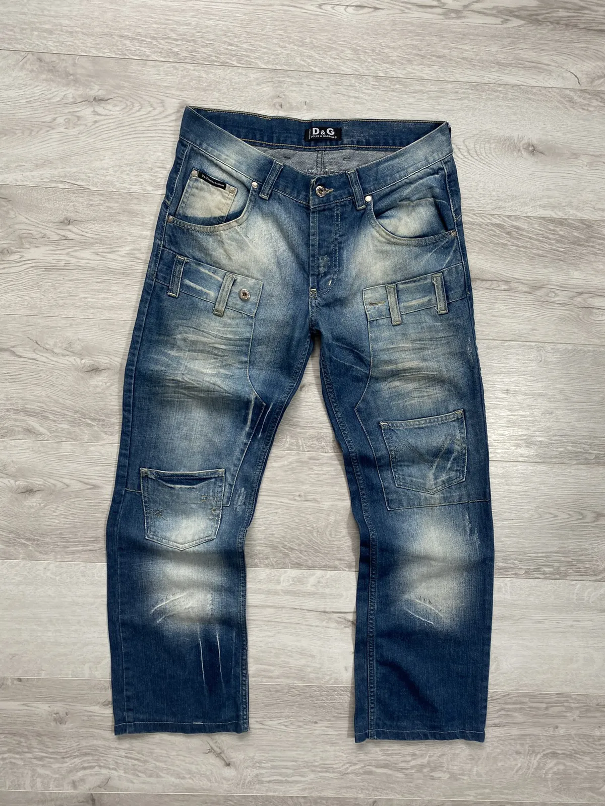 Vintage Double Multi Pocket denim jeans