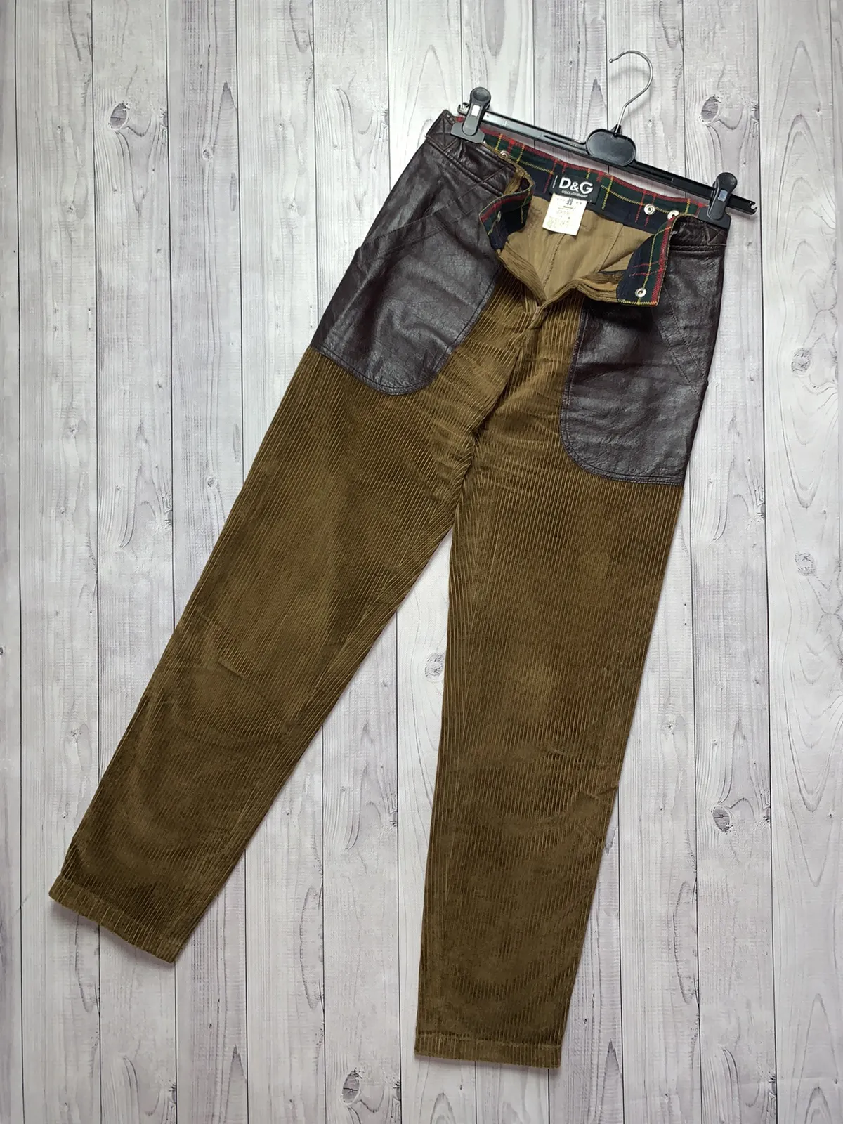 Vintage Dolce & Gabbana pants velvet brown rare denim