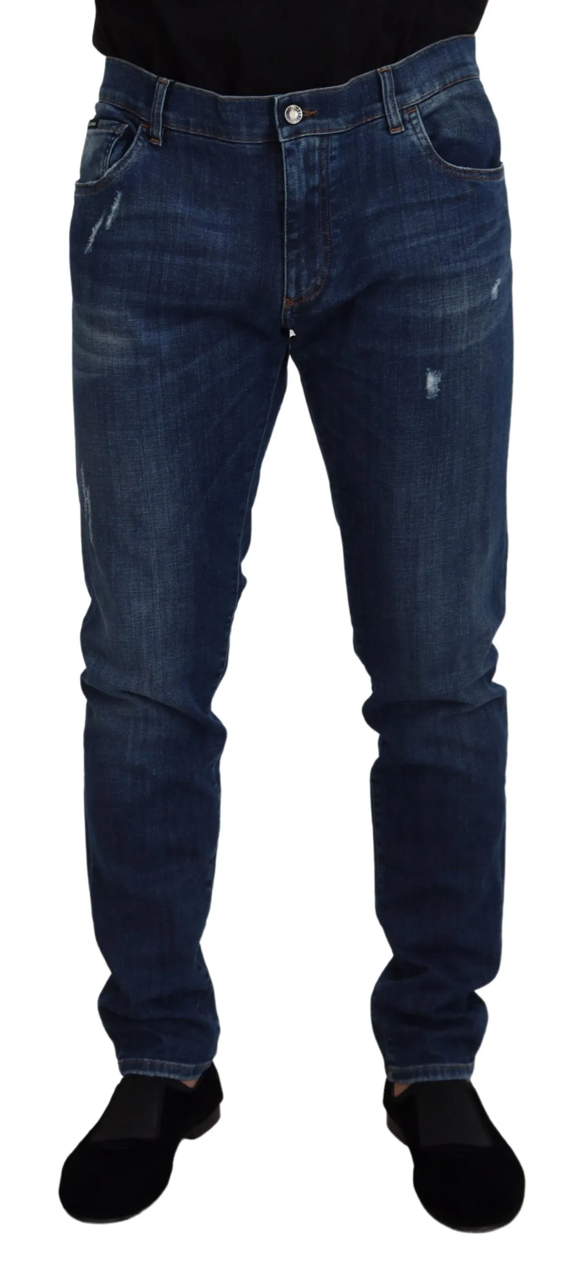 Dolce & Gabbana Blue Washed Cotton Men Denim Jeans