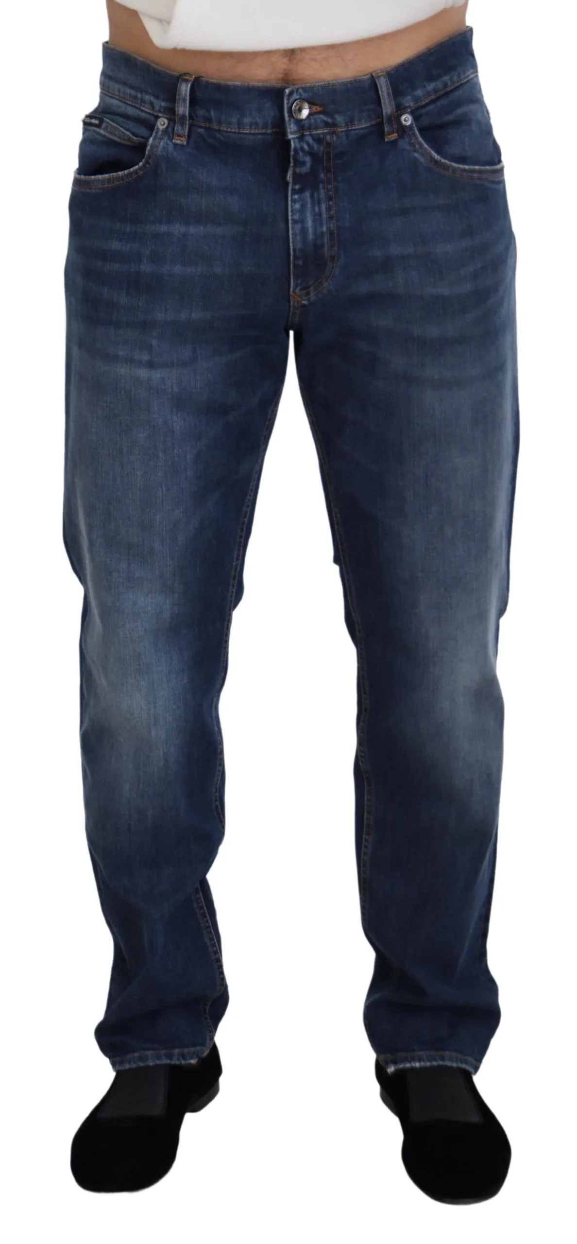Dolce & Gabbana Blue Washed Cotton Casual Denim Jeans
