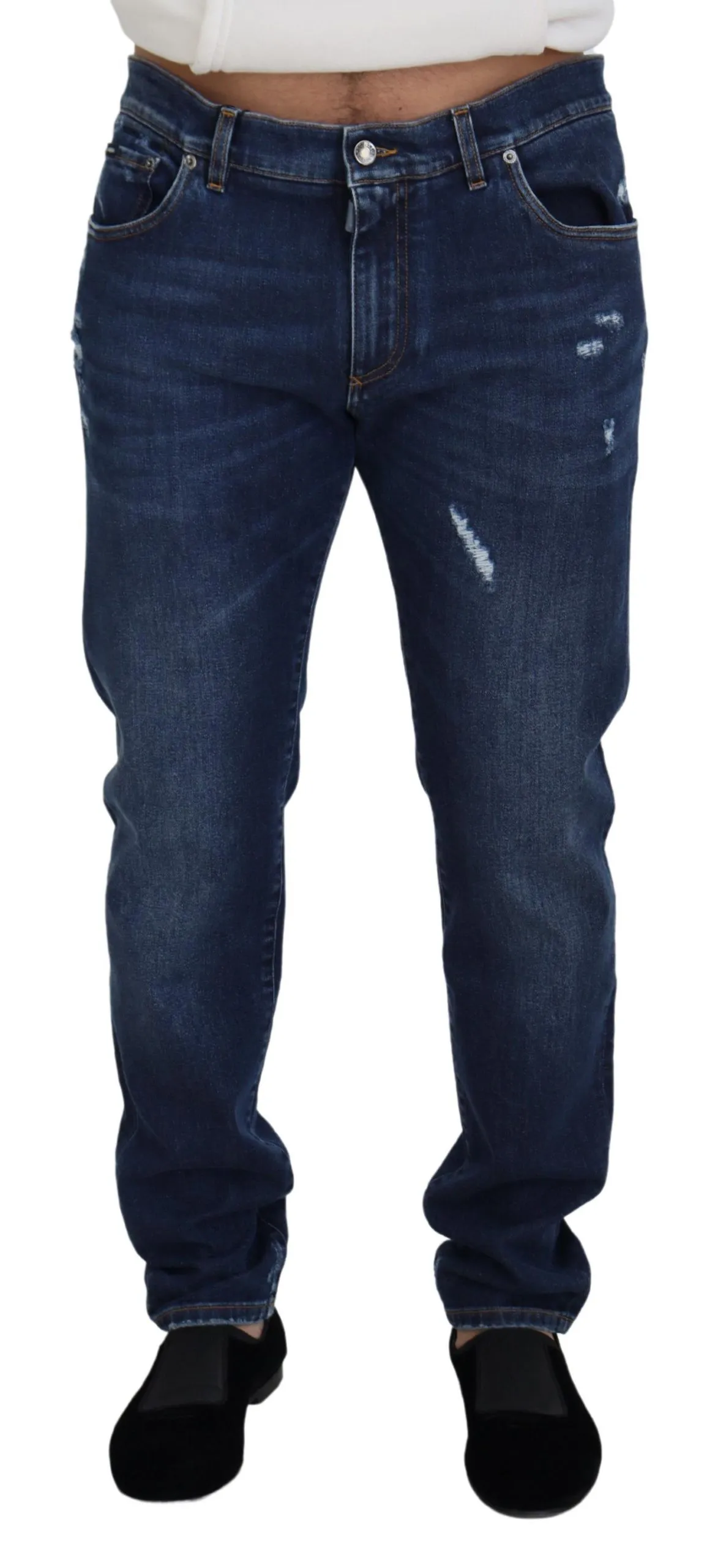 Dolce & Gabbana Blue Washed Cotton Casual Denim Jeans Pant