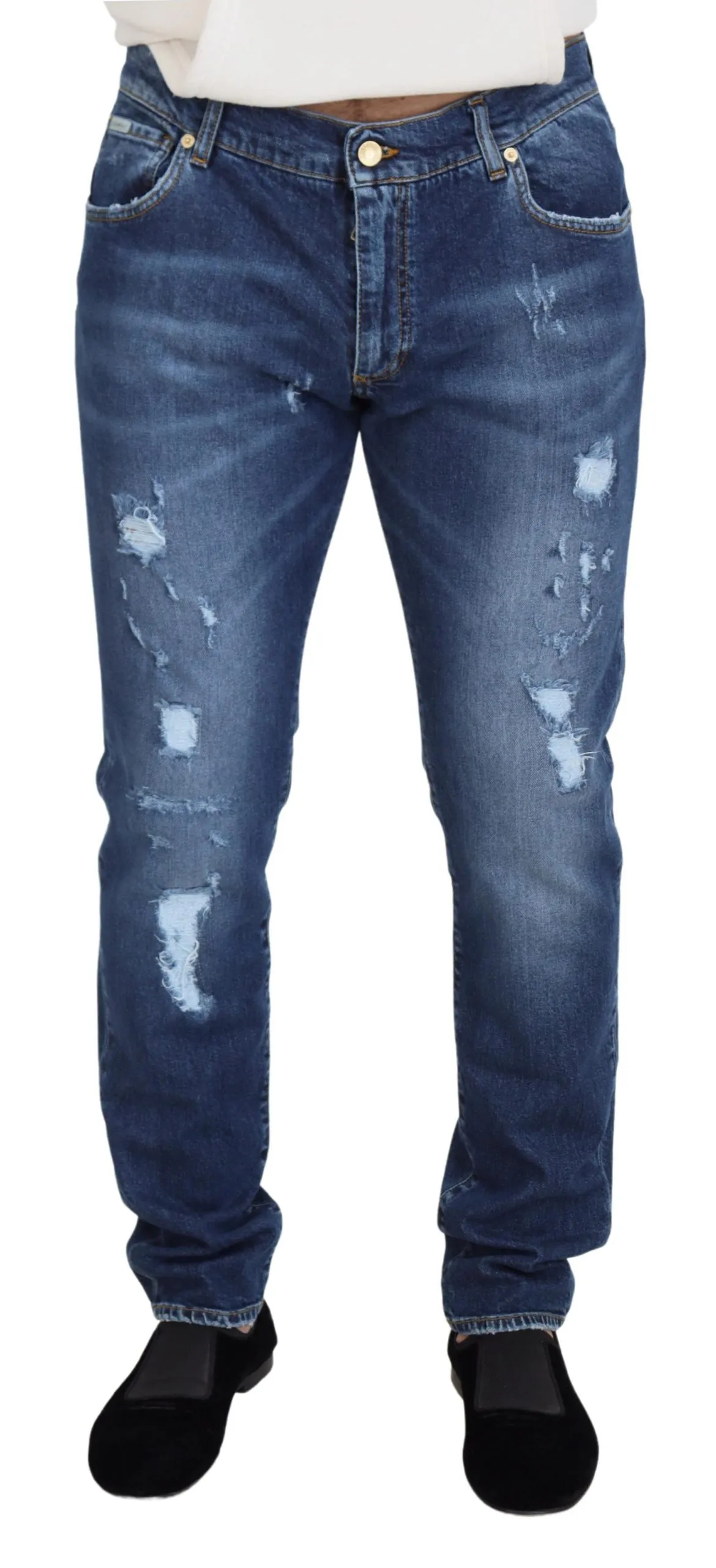 Dolce & Gabbana Blue Washed Cotton Men Casual Denim Jeans