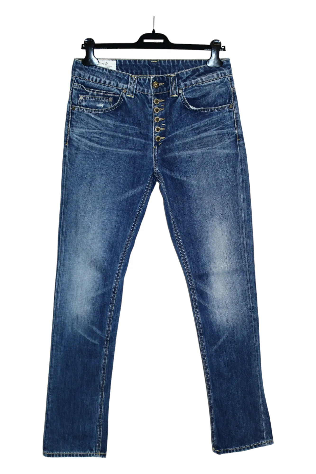 Dondup Slim Fit Blue Wash Faded Denim Jeans Button Fly