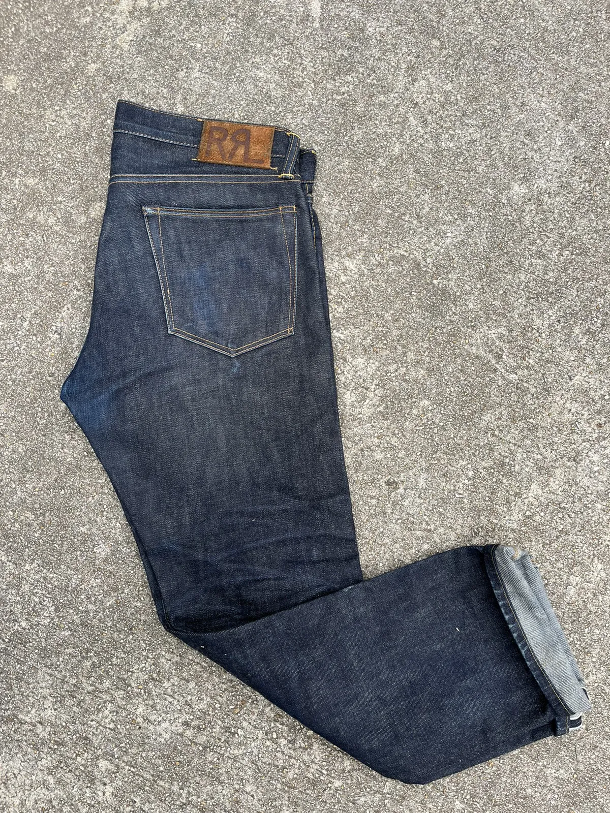 RRL raw selvedge slim fit denim jeans