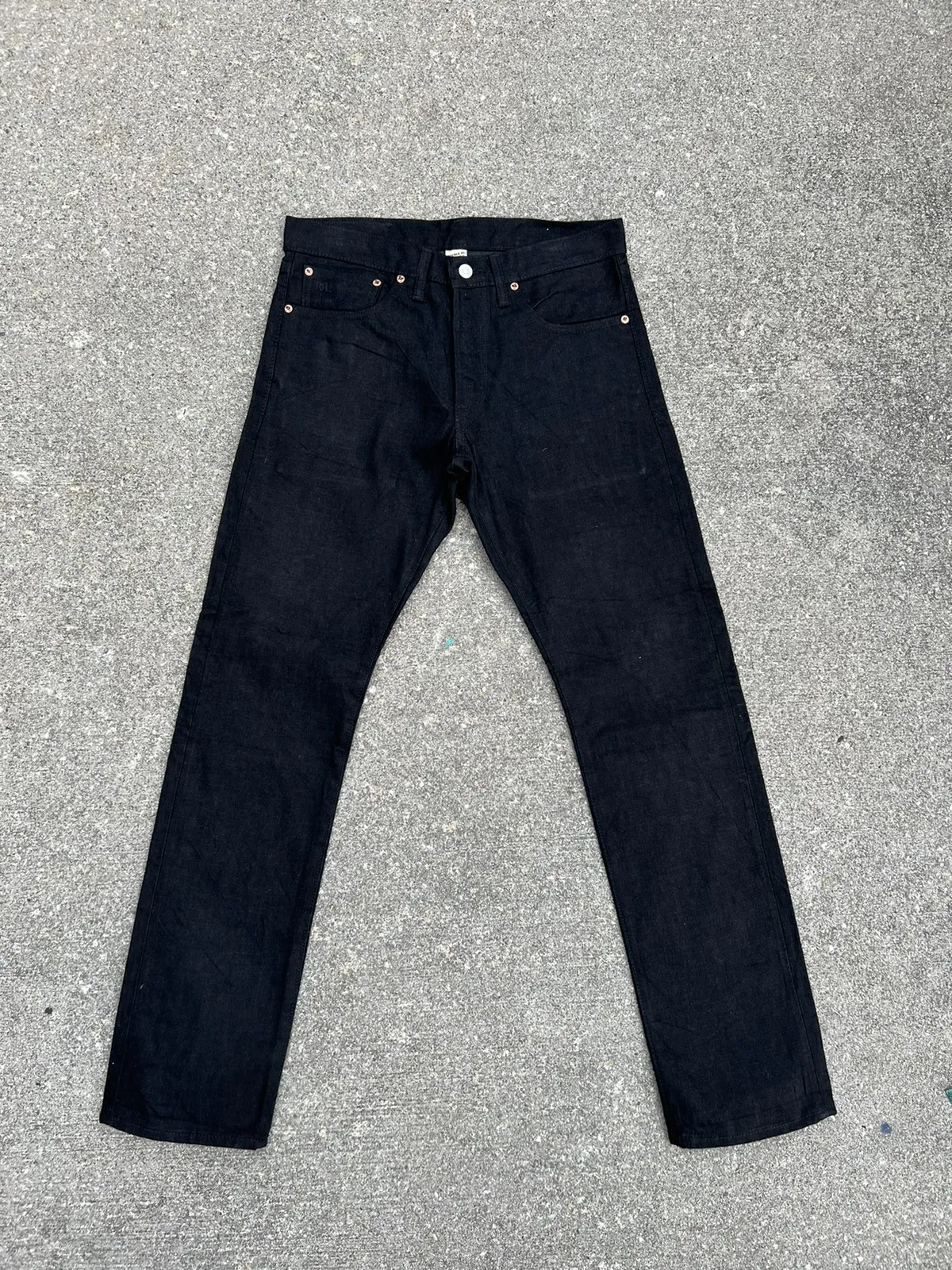 RRL Super Black Denim Selvedge Jeans Slim Fit