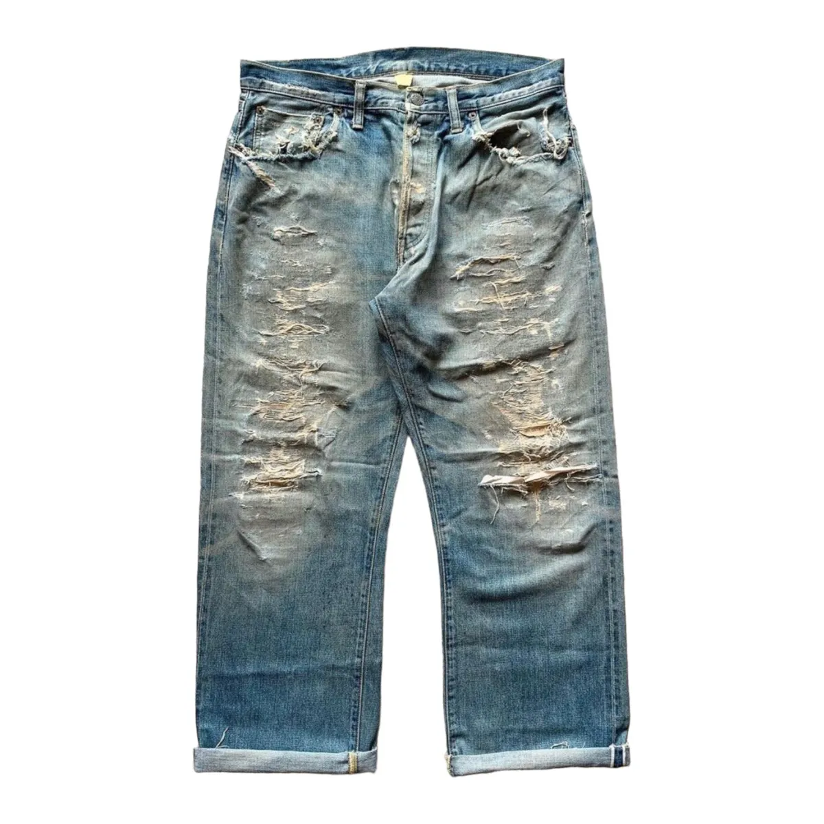 Vintage RRL Ralph Lauren Distressed Selvedge Denim Pants