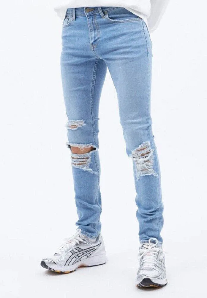 Dr Denim Chase Distressed Skinny Fit Jeans 90’s Light Blue
