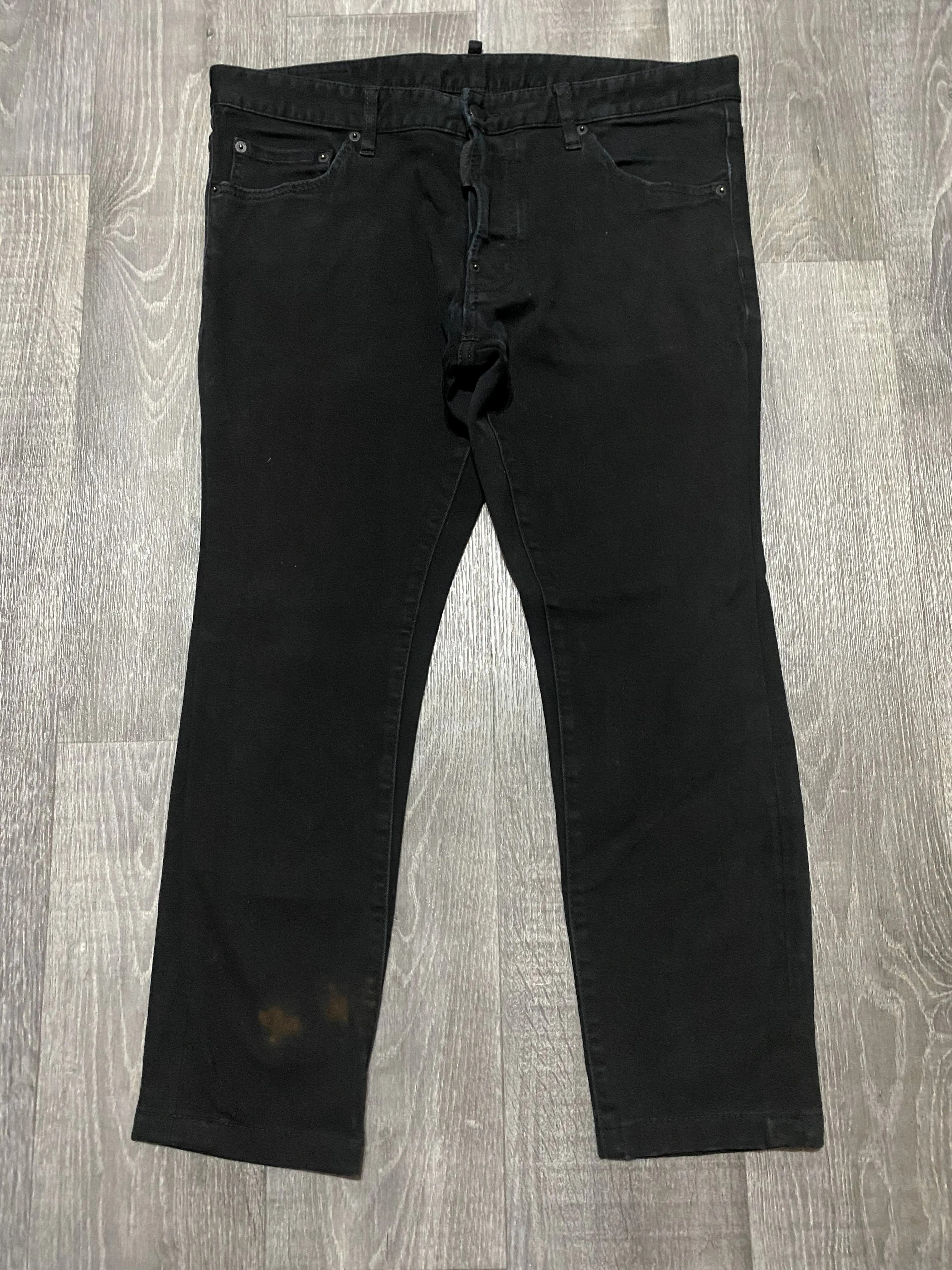Dsquared2 Black Slim Fit Stretch Spotted Jeans Denim