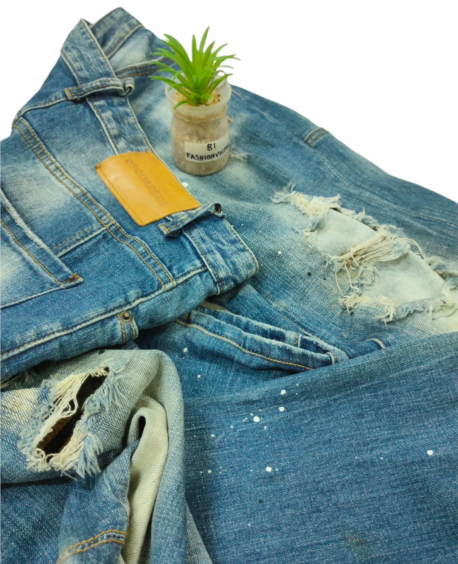 Dsquared2 Rare Distressed Painted Jeans