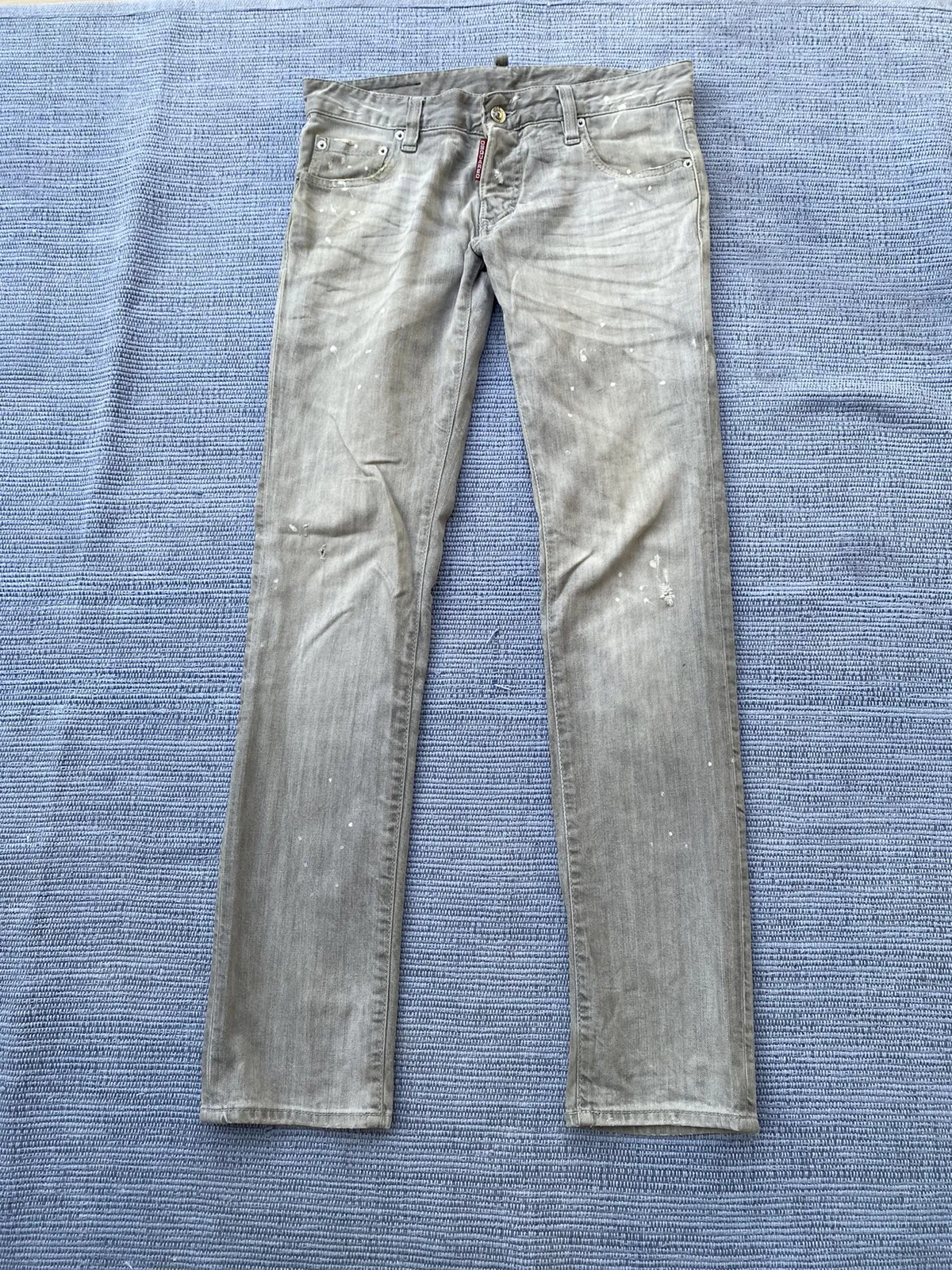 grey painted jeans
