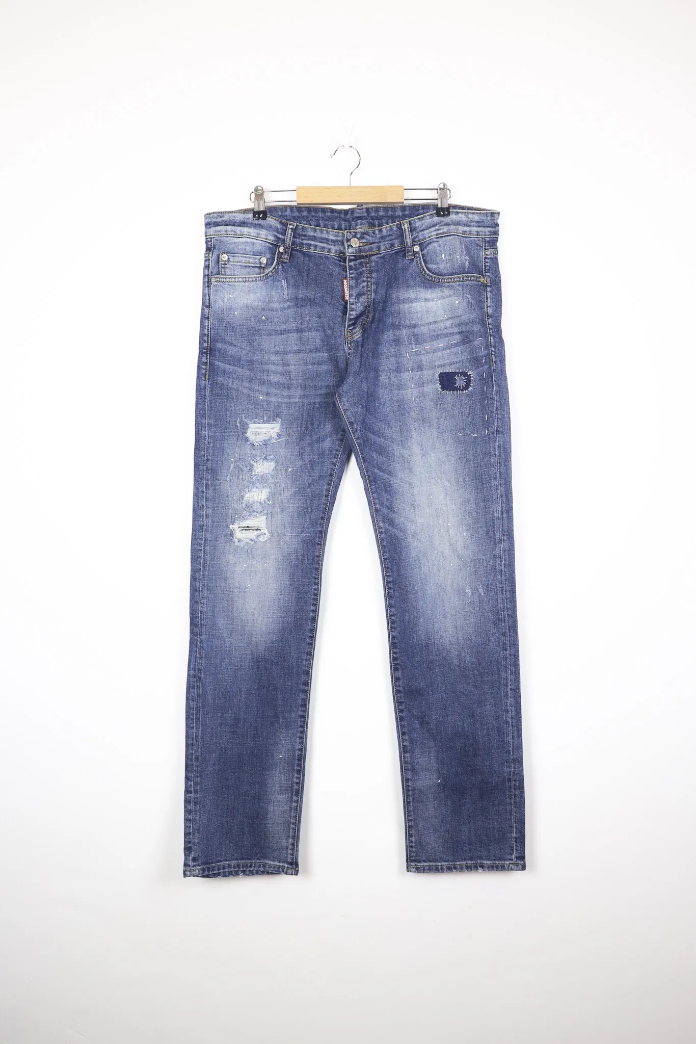 DSquared2 Patched Distressed Jeans Hand Painted Denim Pants