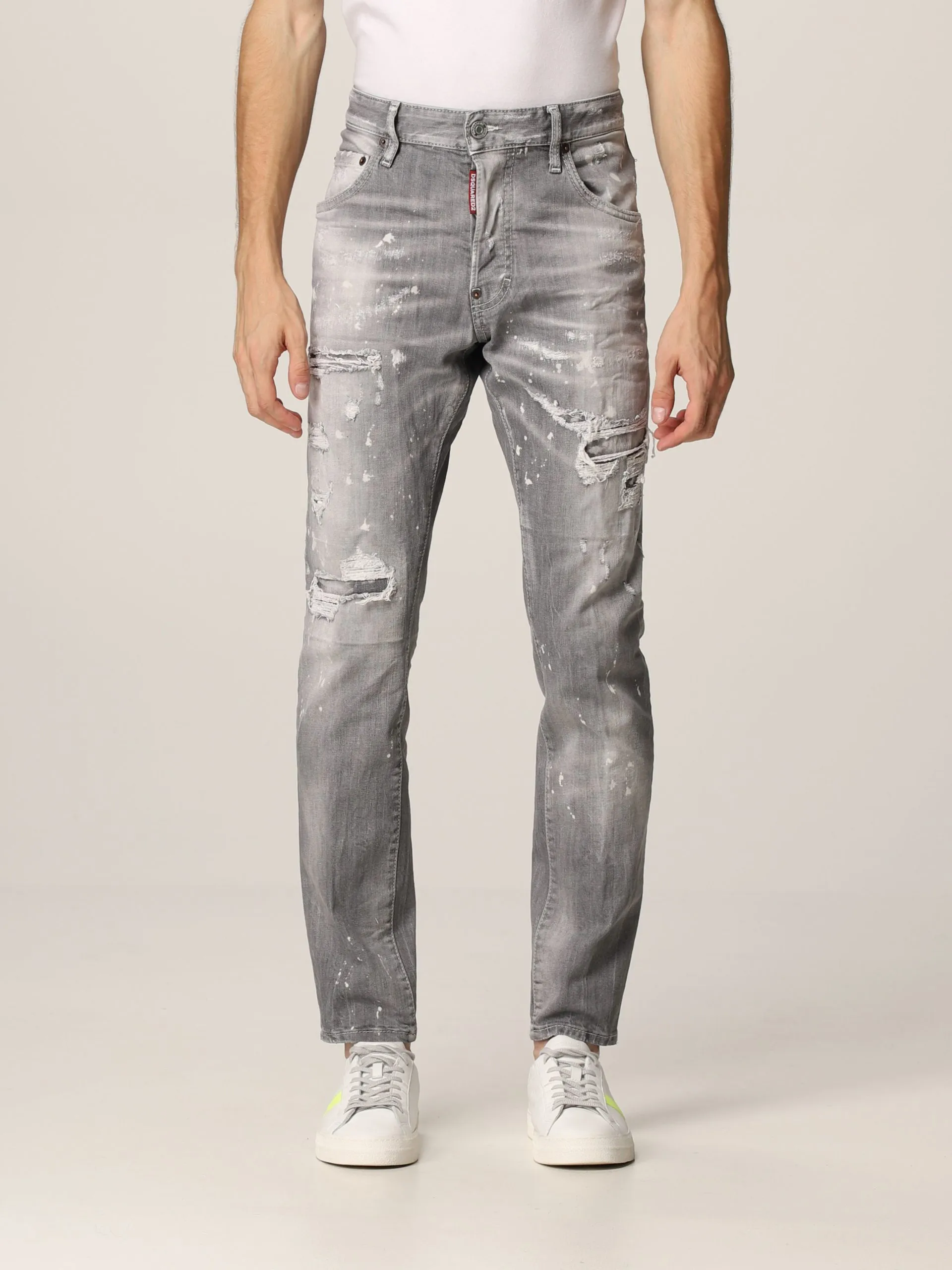 Dsquared² Gray Cotton Jeans &amp; Pant
