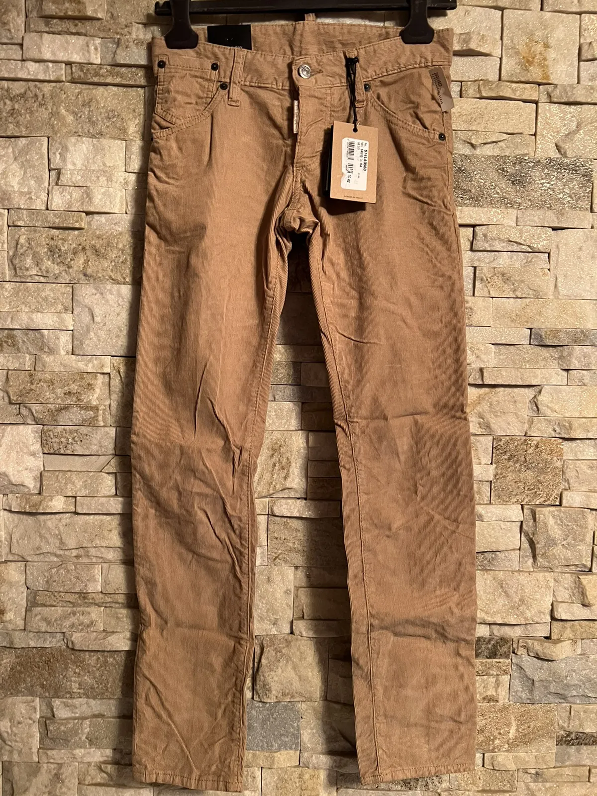 DSQUARED2 CAMEL CORDUROY JEANS ITALY SIZE 42 US 26