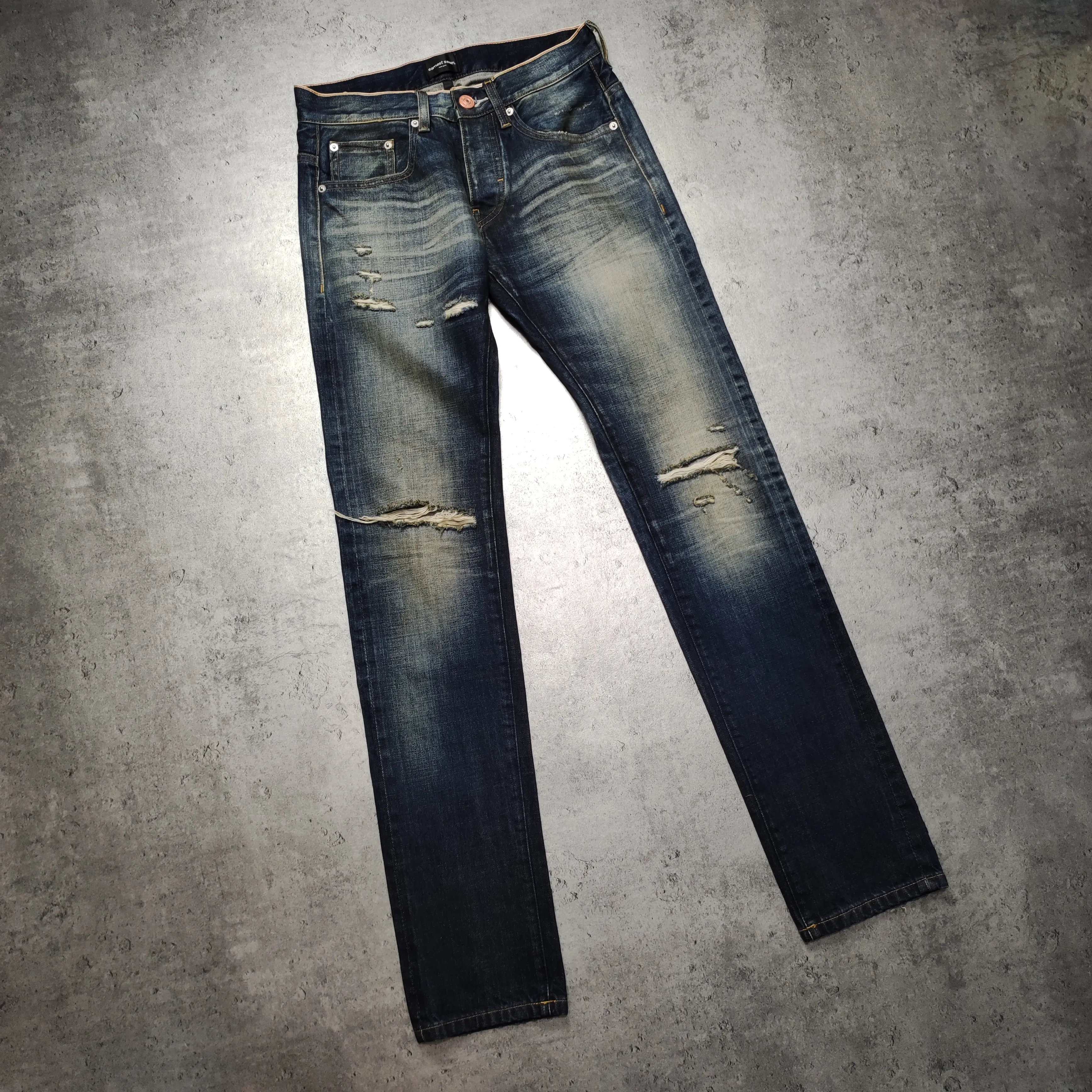 Earnest Sewn Denim Sand Washed Distressed