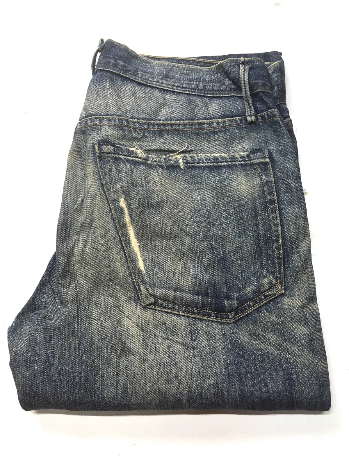 Vintage earnest sewn distressed denim usa