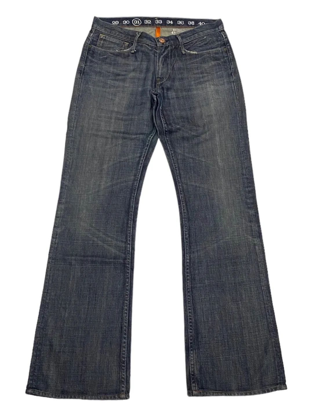 FLARED🔥EARNEST SEWN USA DISTRESSED DENIM FLARED PANTS