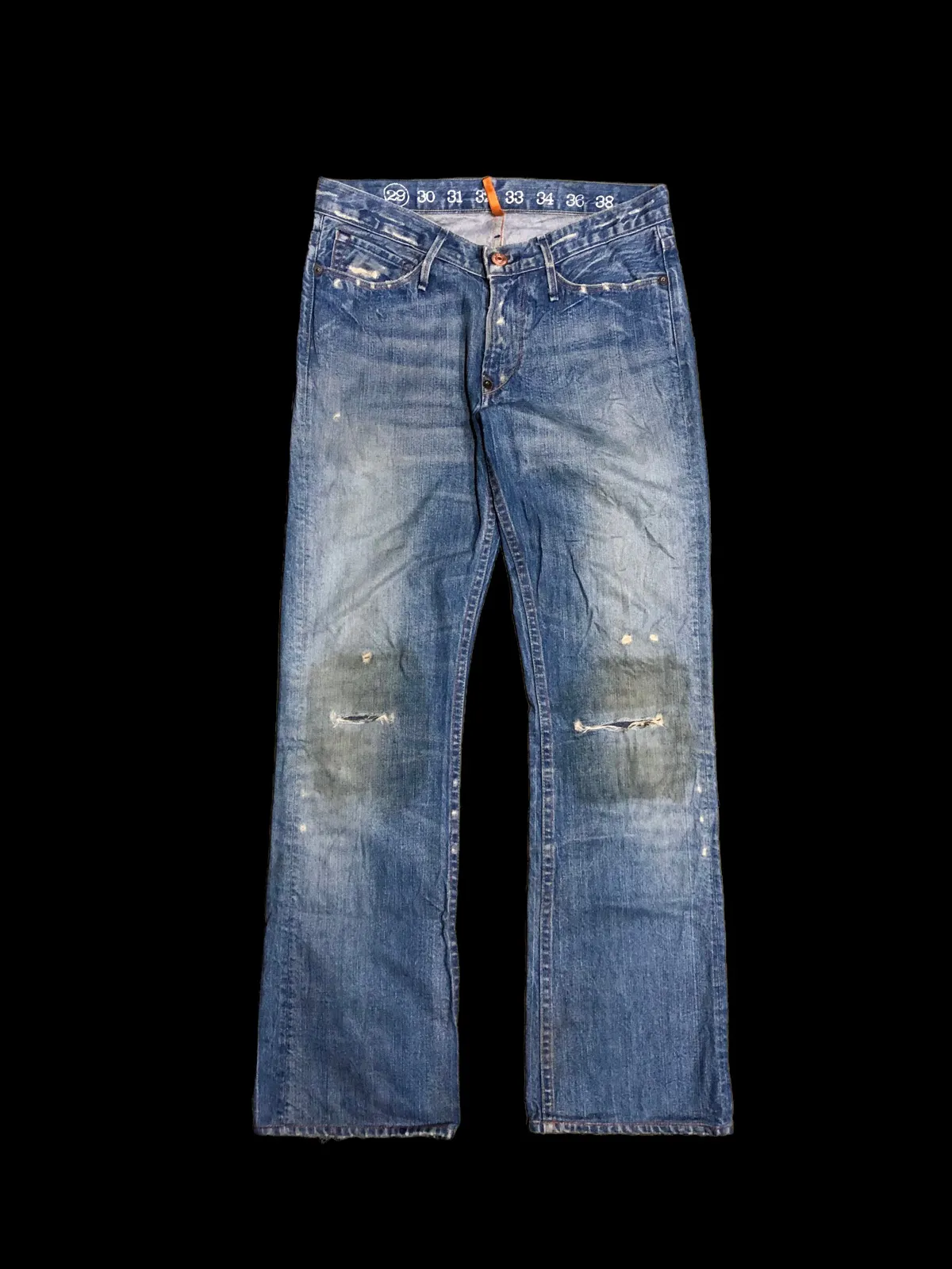 FLARED BOOTCUT SLIM DISTRESSED DENIM