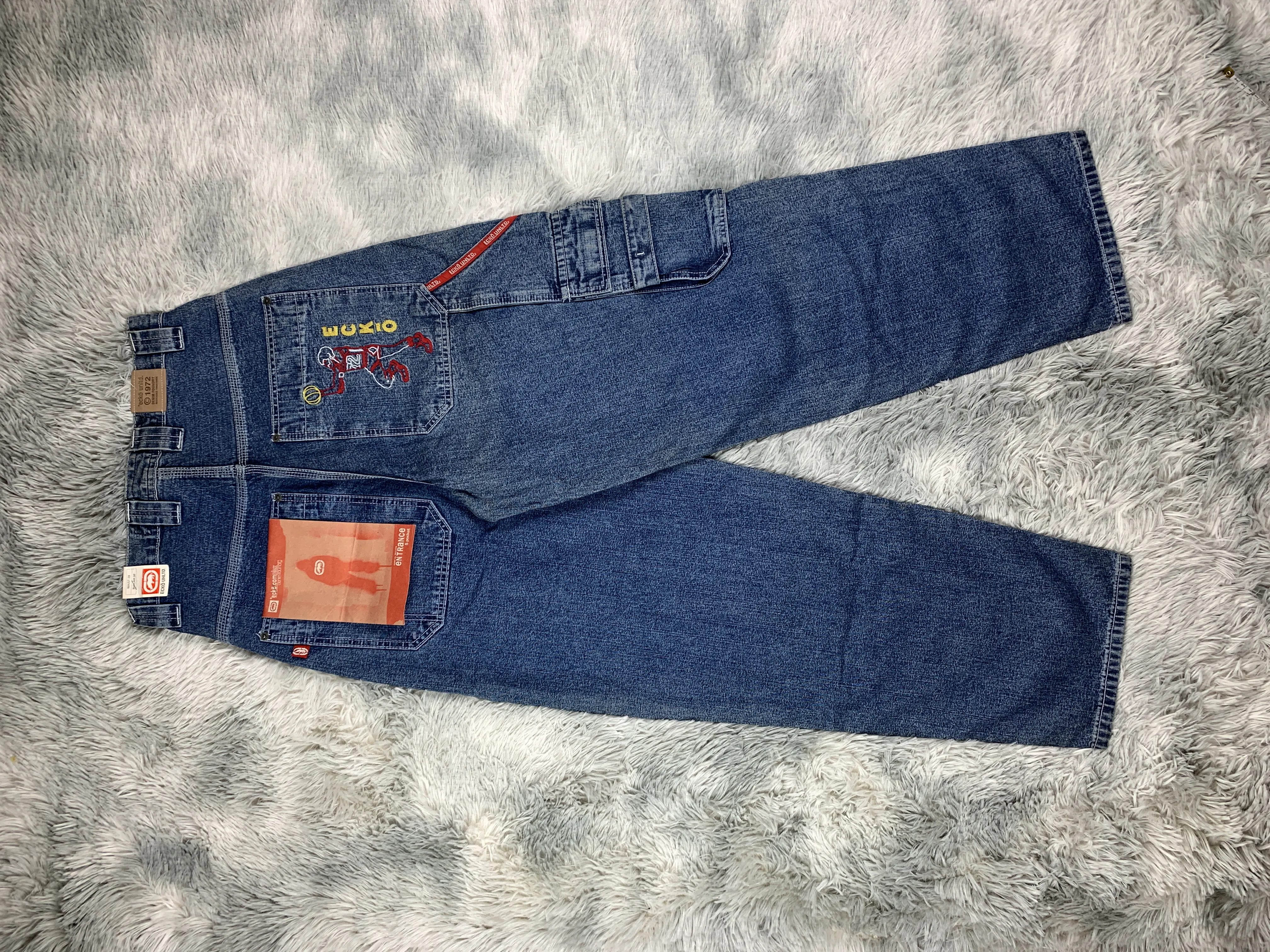 Ecko unltd. Denim Baggy Rap Hiphop Pants Multipockets New