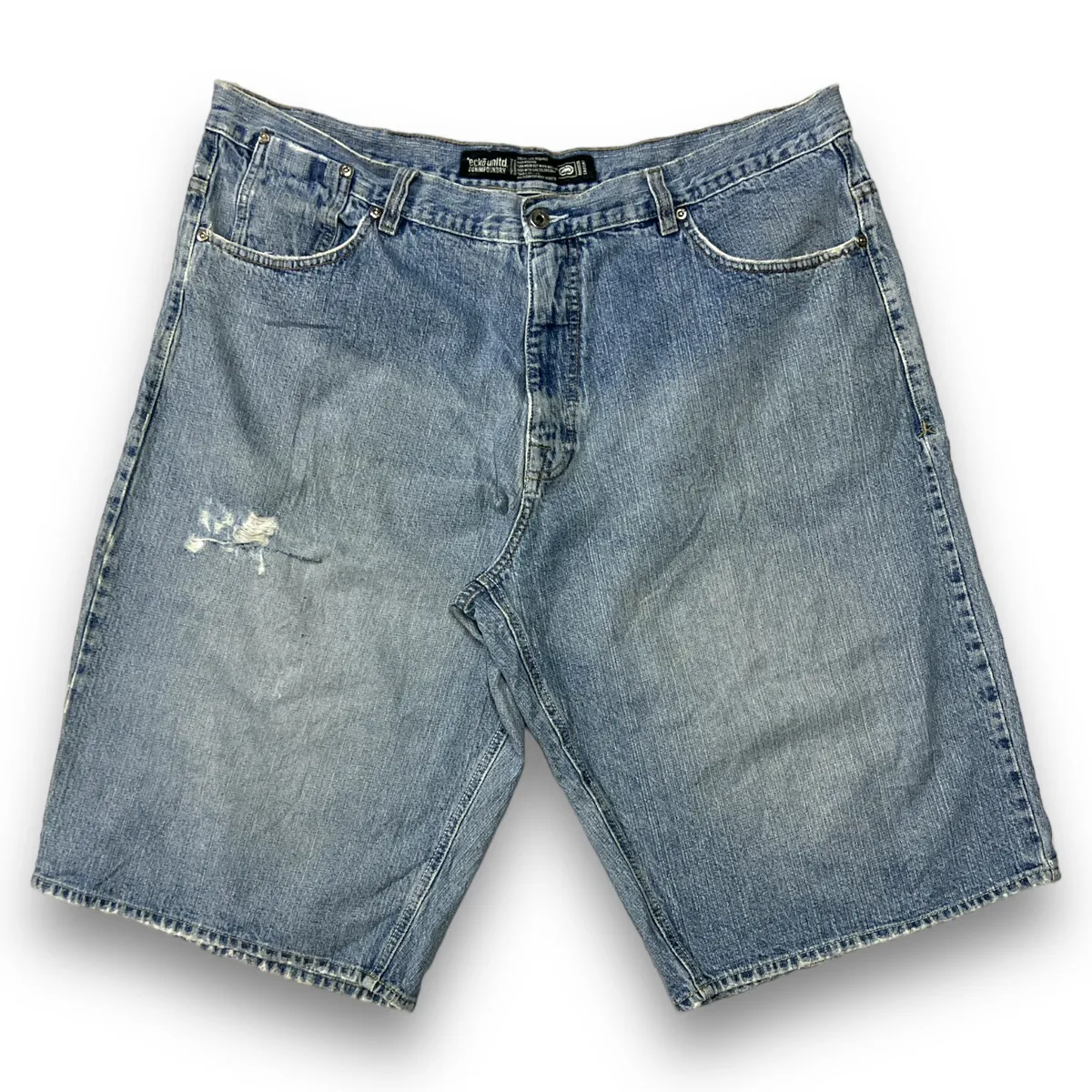 C(A9) Ecko Unltd denim foundry distressed design short pants