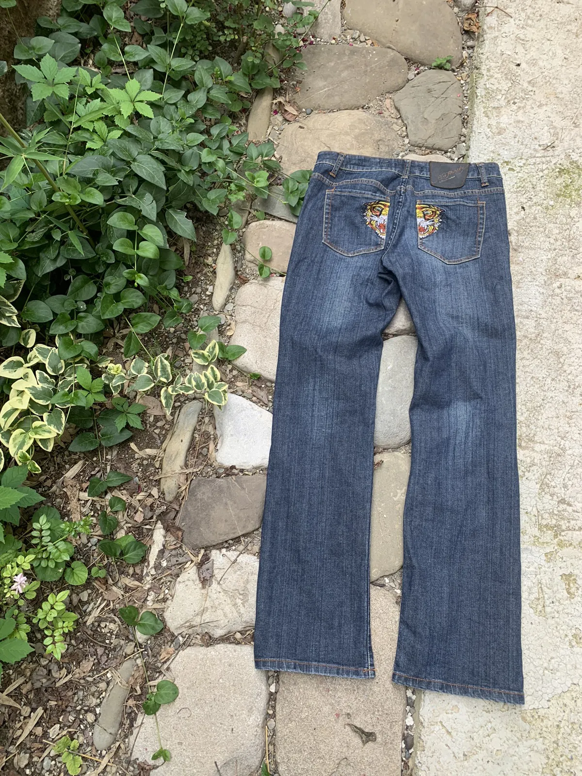 Vintage flared bootcut tiger ed hardy denim