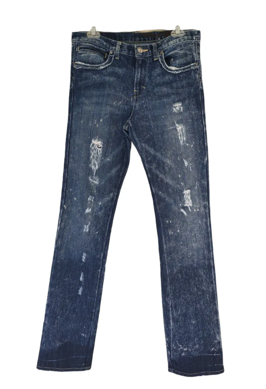 Smet By Christian Audigier Distressed Denim
