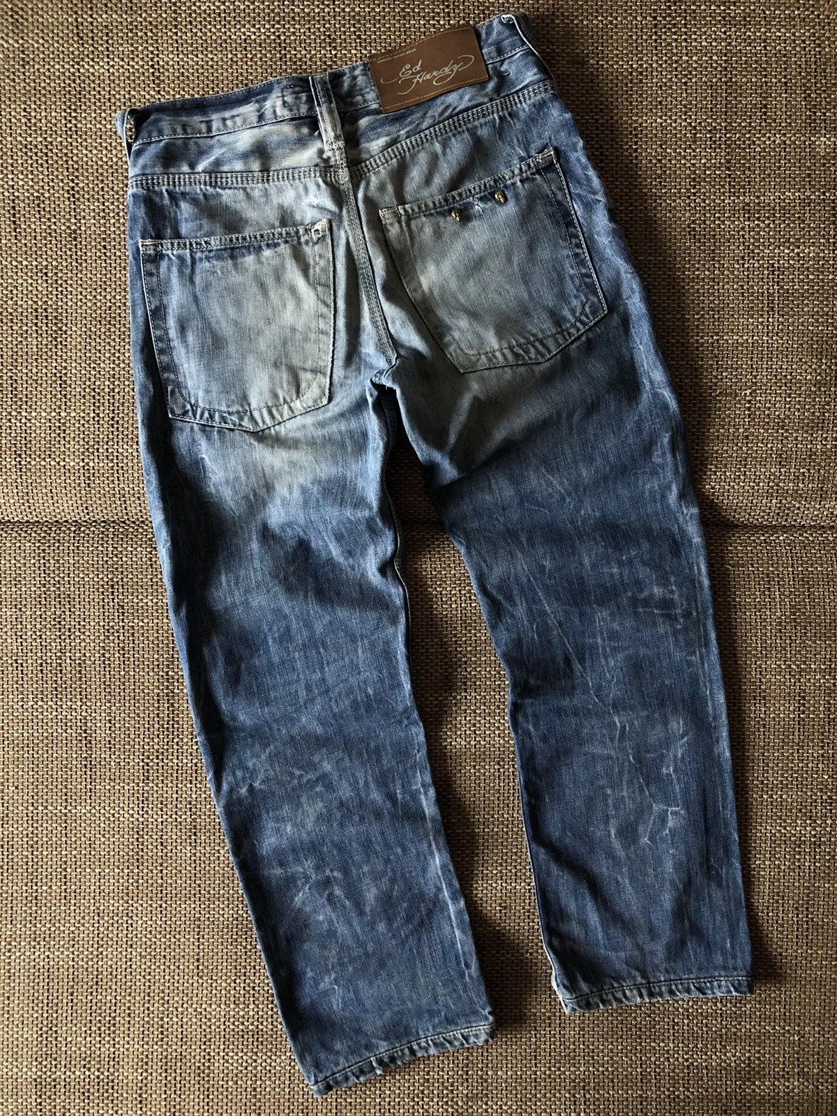 Vintage Ed Hardy Tattoo Denim Pants