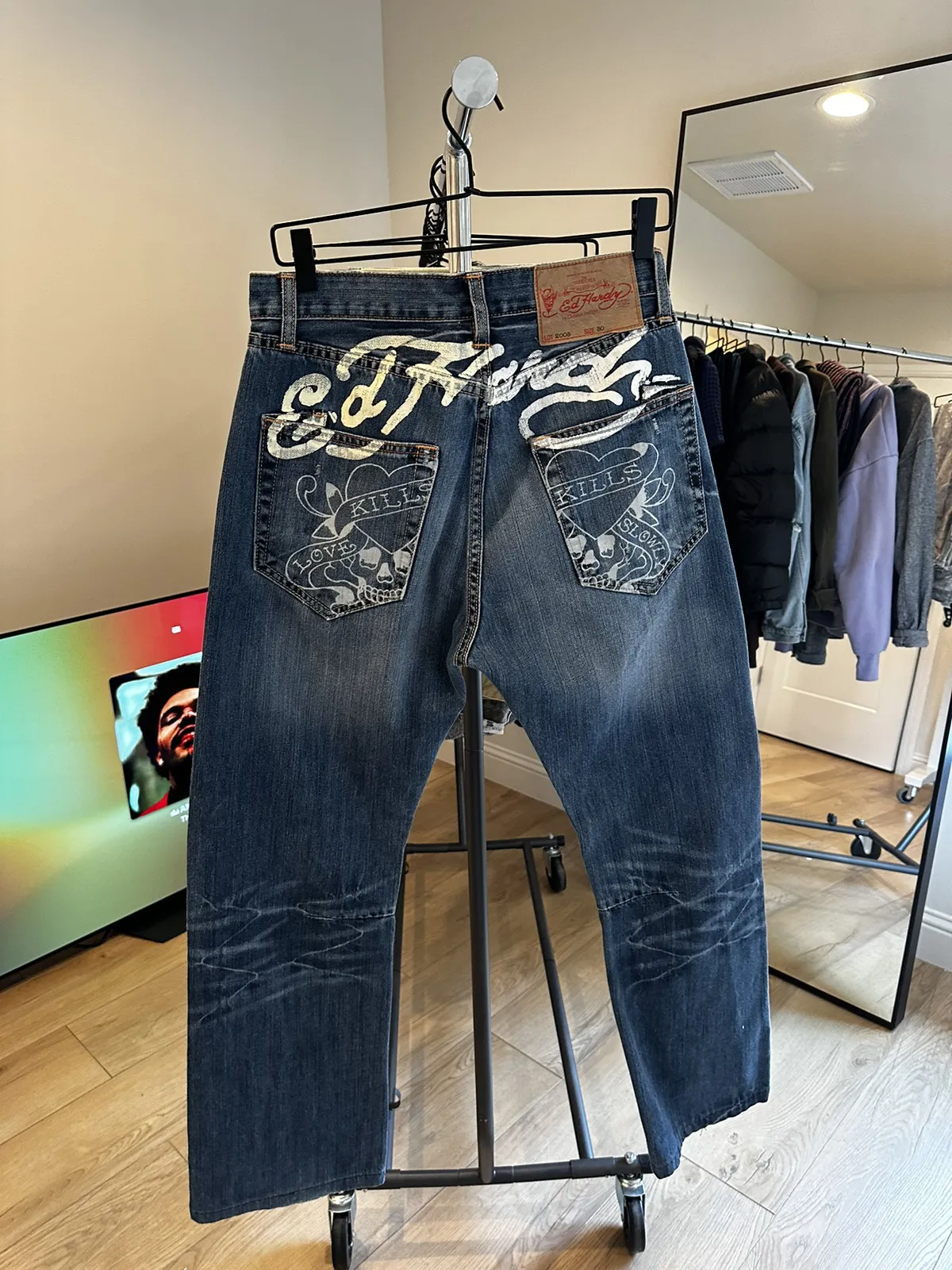 Vintage Ed hardy kills slowly denim