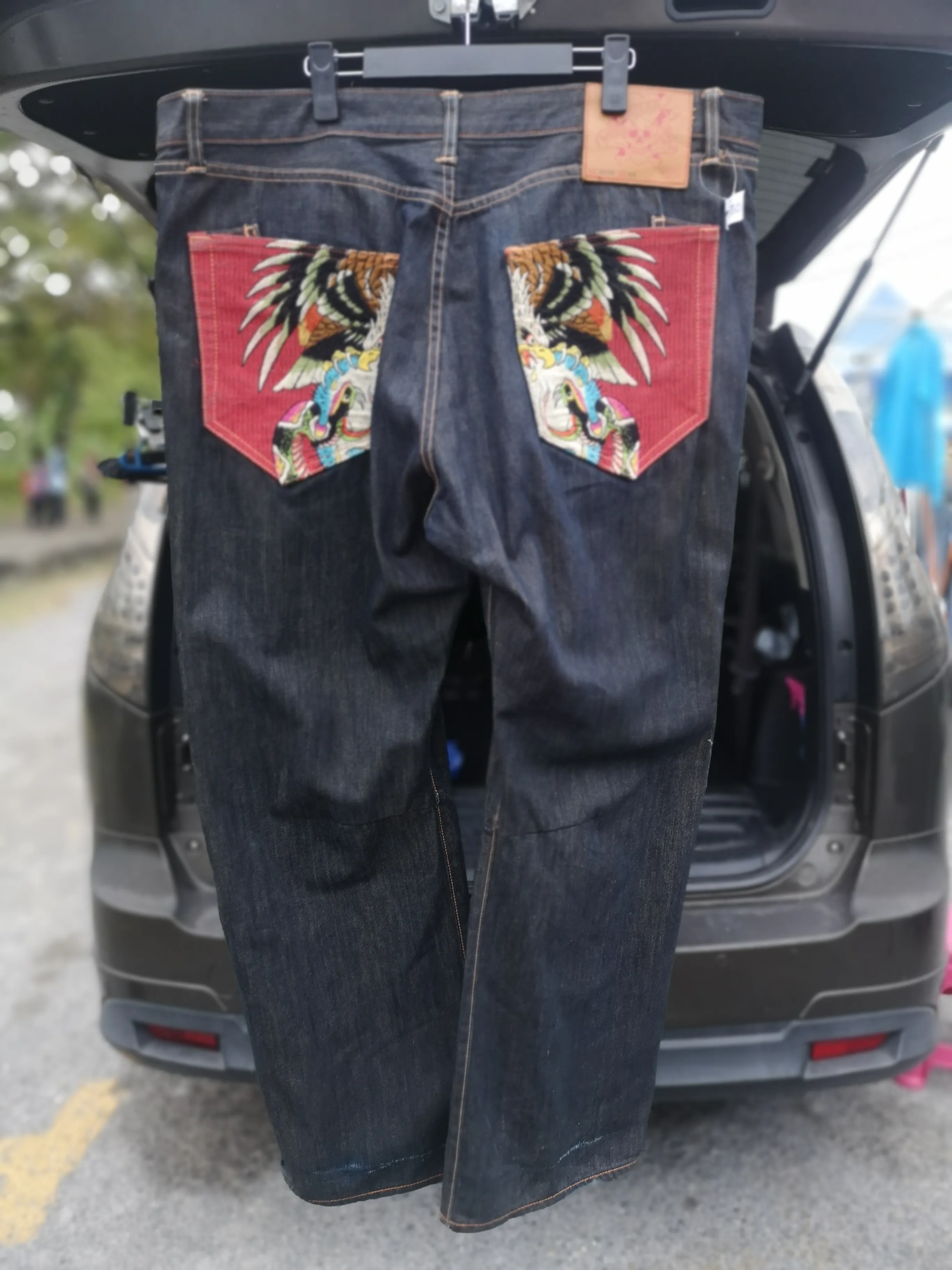 Ed Hardy Snake Eagle Embroidery Jeans
