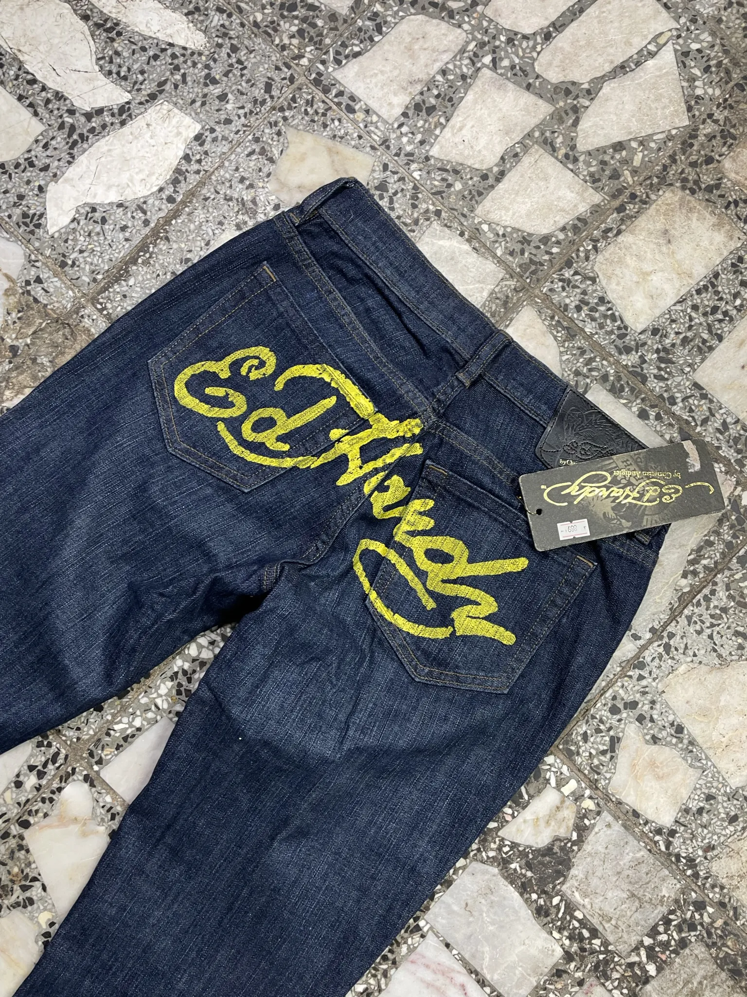 VINTAGE ED HARDY CHRISTIAN AUDIGIER STRAIGHT BAGGY JEANS