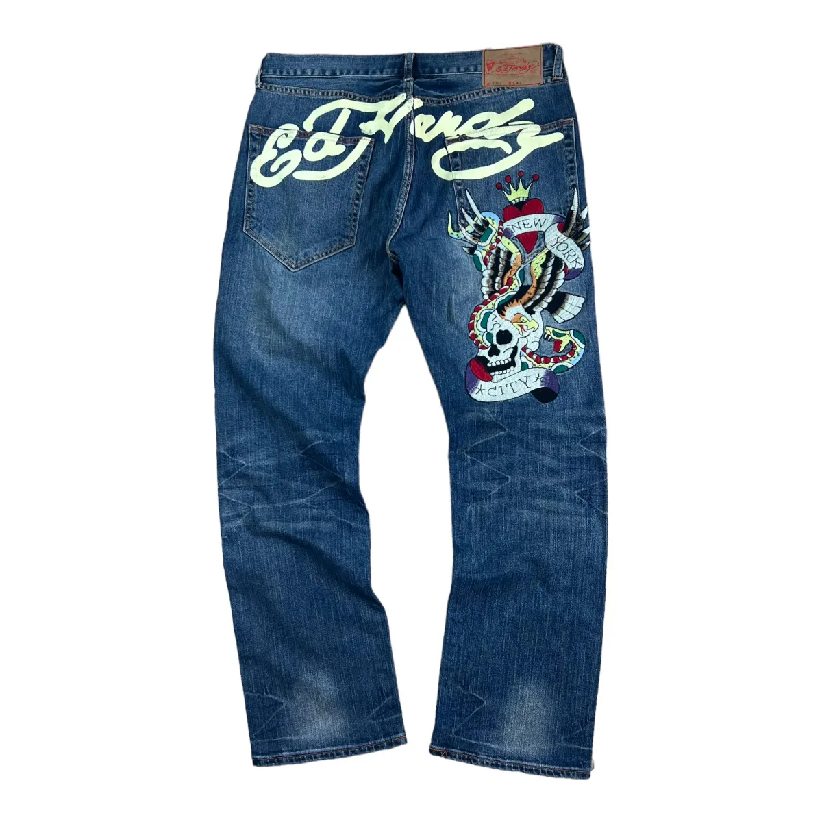 ED HARDY BY CHRISTIAN AUDIGIER BAGGY JEANS PANTS Y2K
