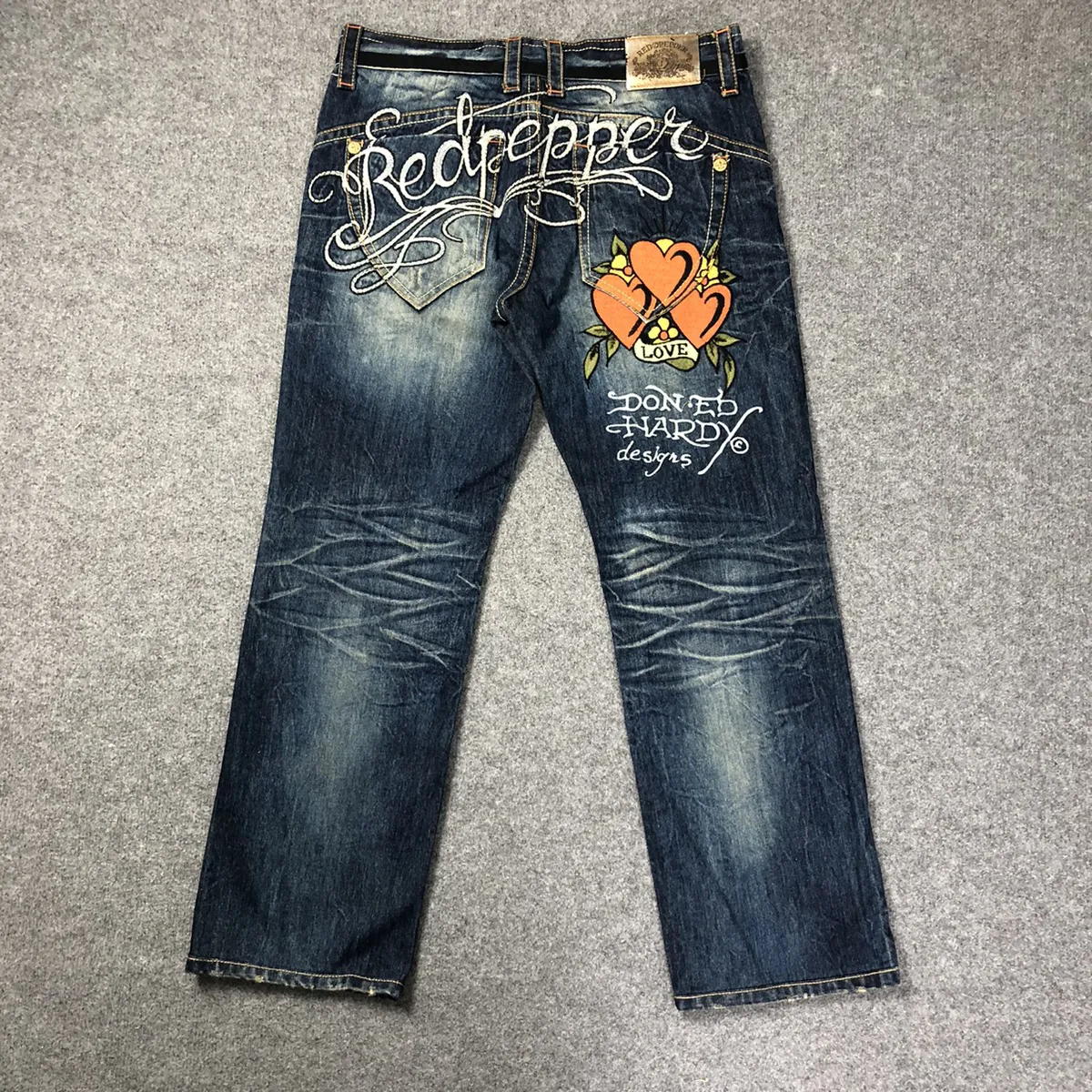 Vintage Ed Hardy X Red Pepper Big Logo Jeans