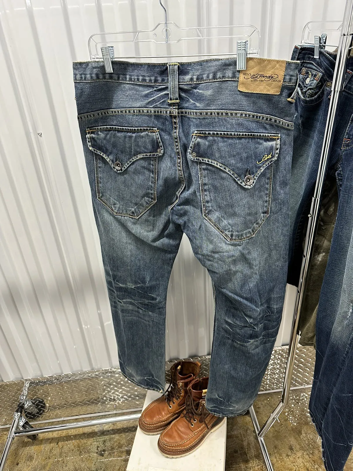 Ed hardy flap pocket y2k jeans