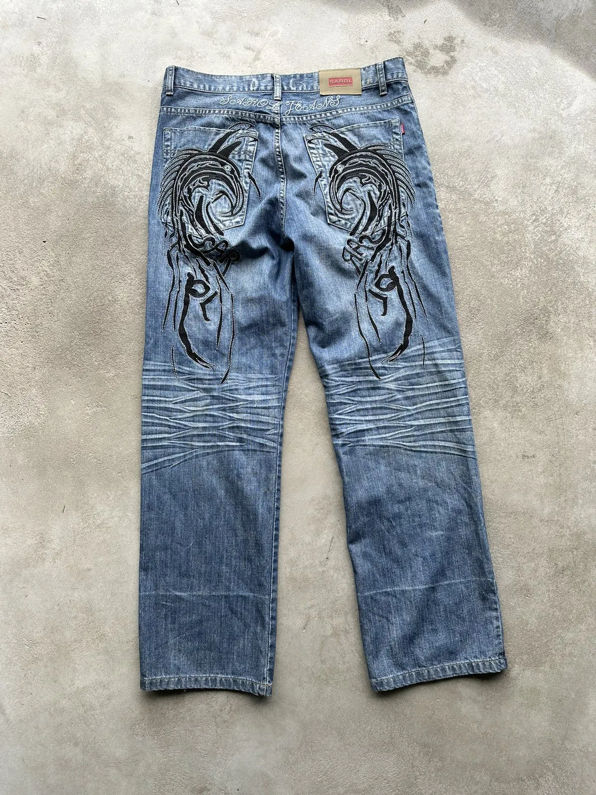 Unbranded like Ed Hardy Drip Pants embroidered