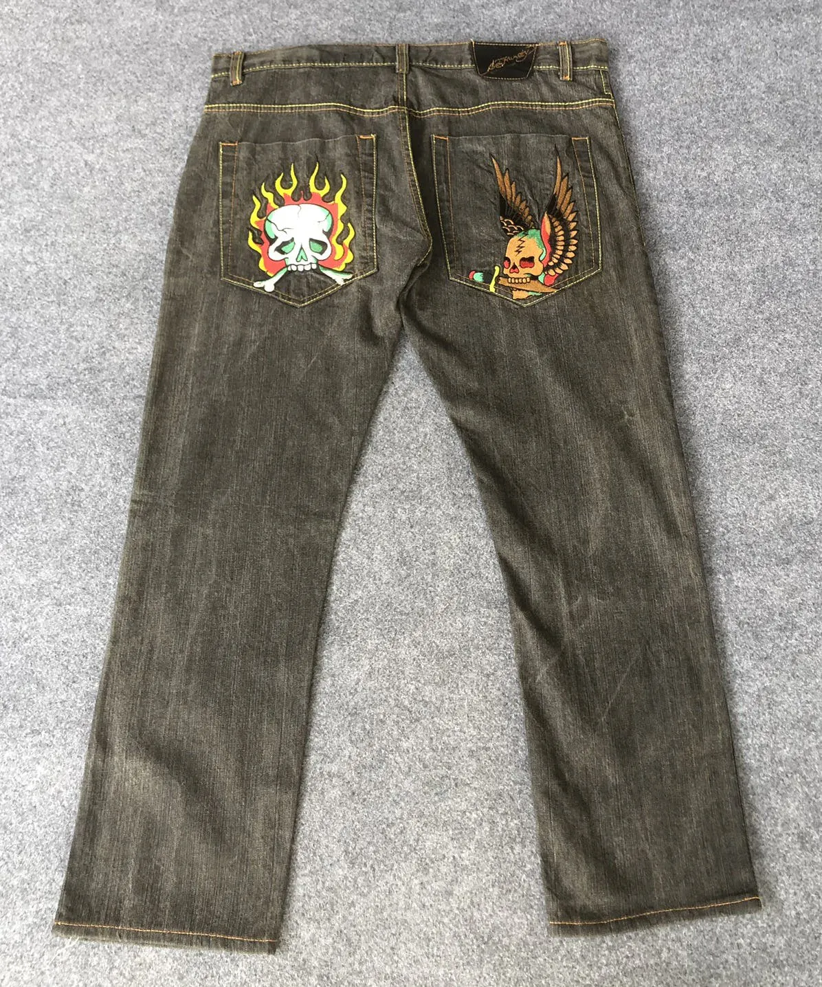 Y2k🔥Ed Hardy by Christian Audigier🔥Skull Faded Jeans