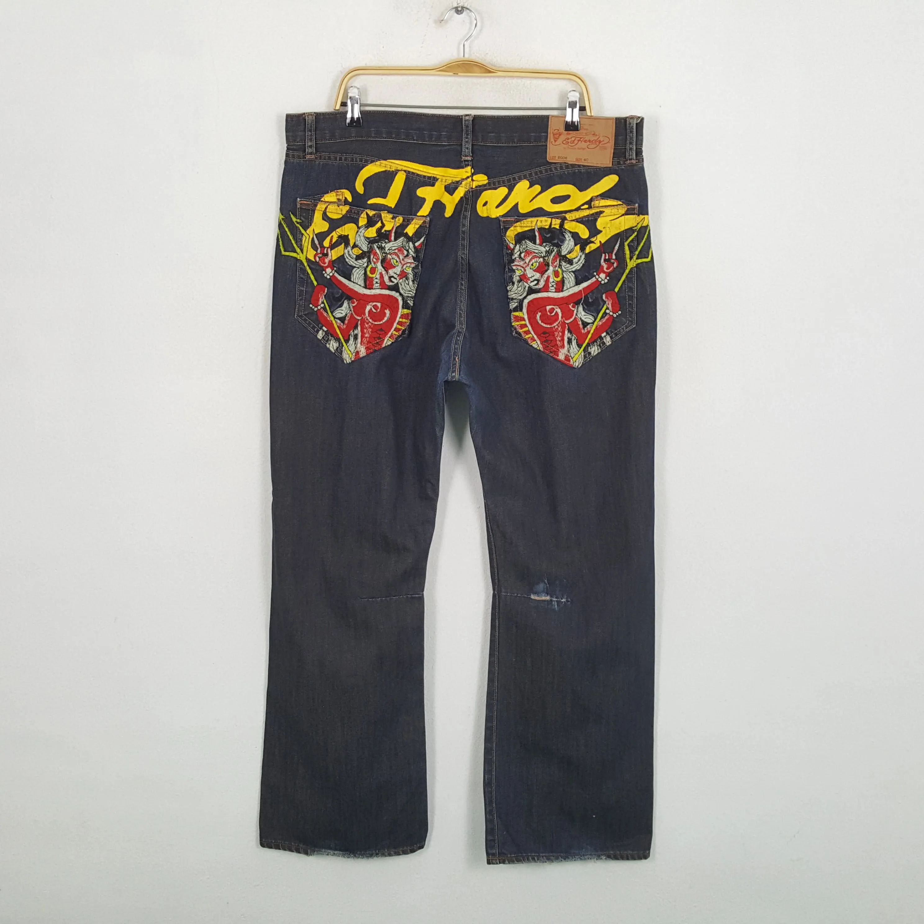 Vintage ED HARDY By Christian Audigier Designer Denim Jeans