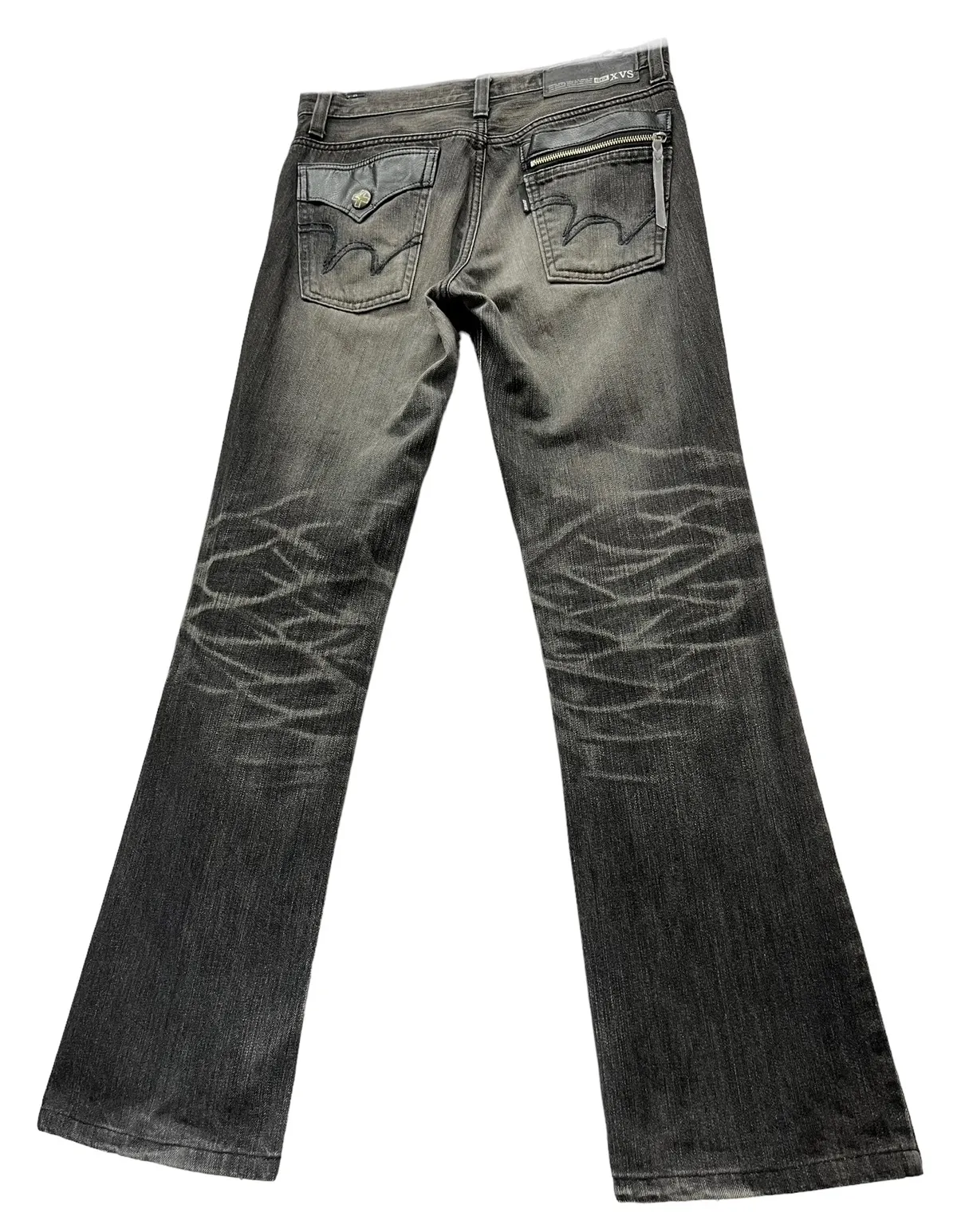 🔥EDWIN XVS JAPAN Vintage Distressed Black Minimalist Flare