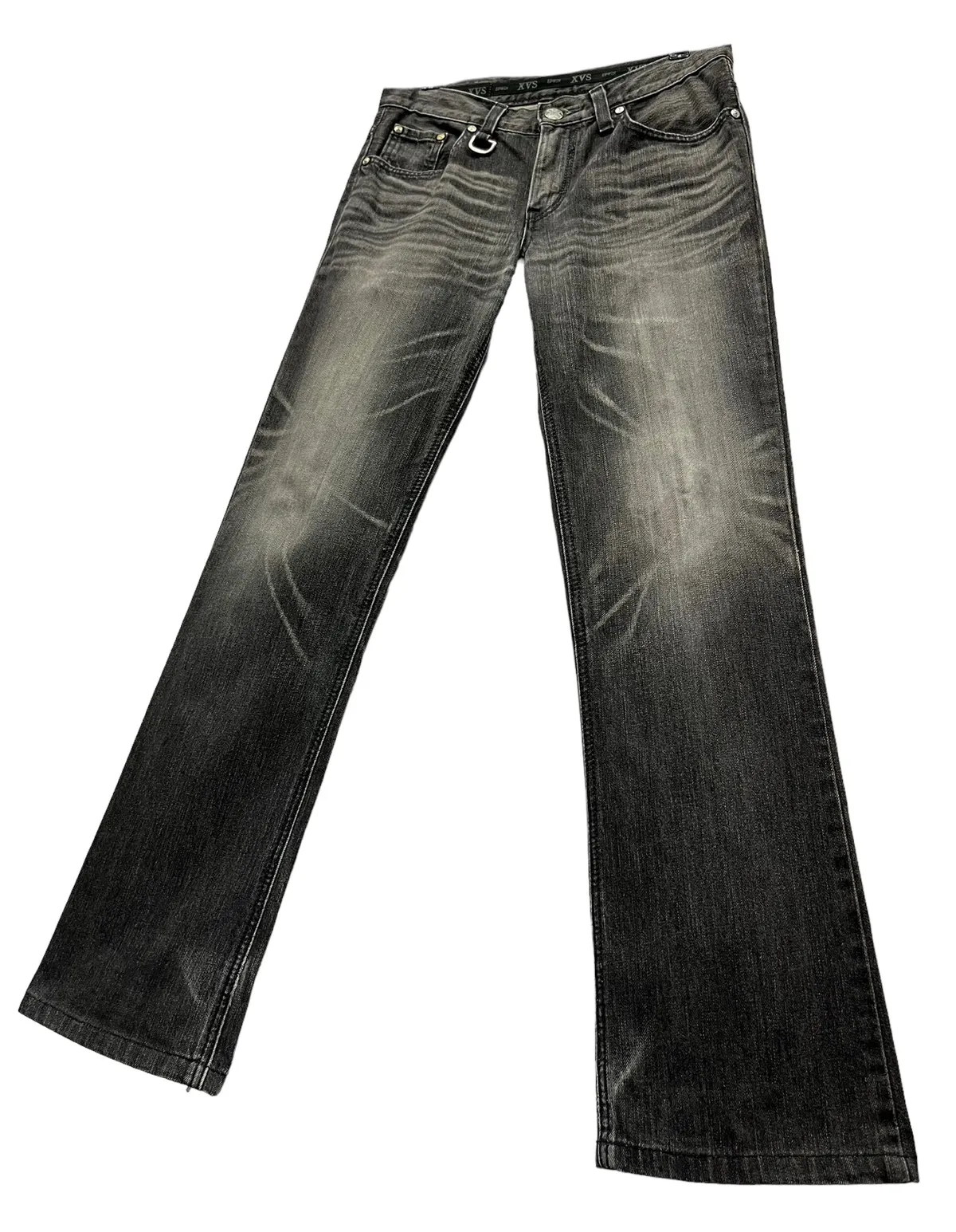 🔥EDWIN XVS JAPAN Vintage Distressed Black Minimalist Flare